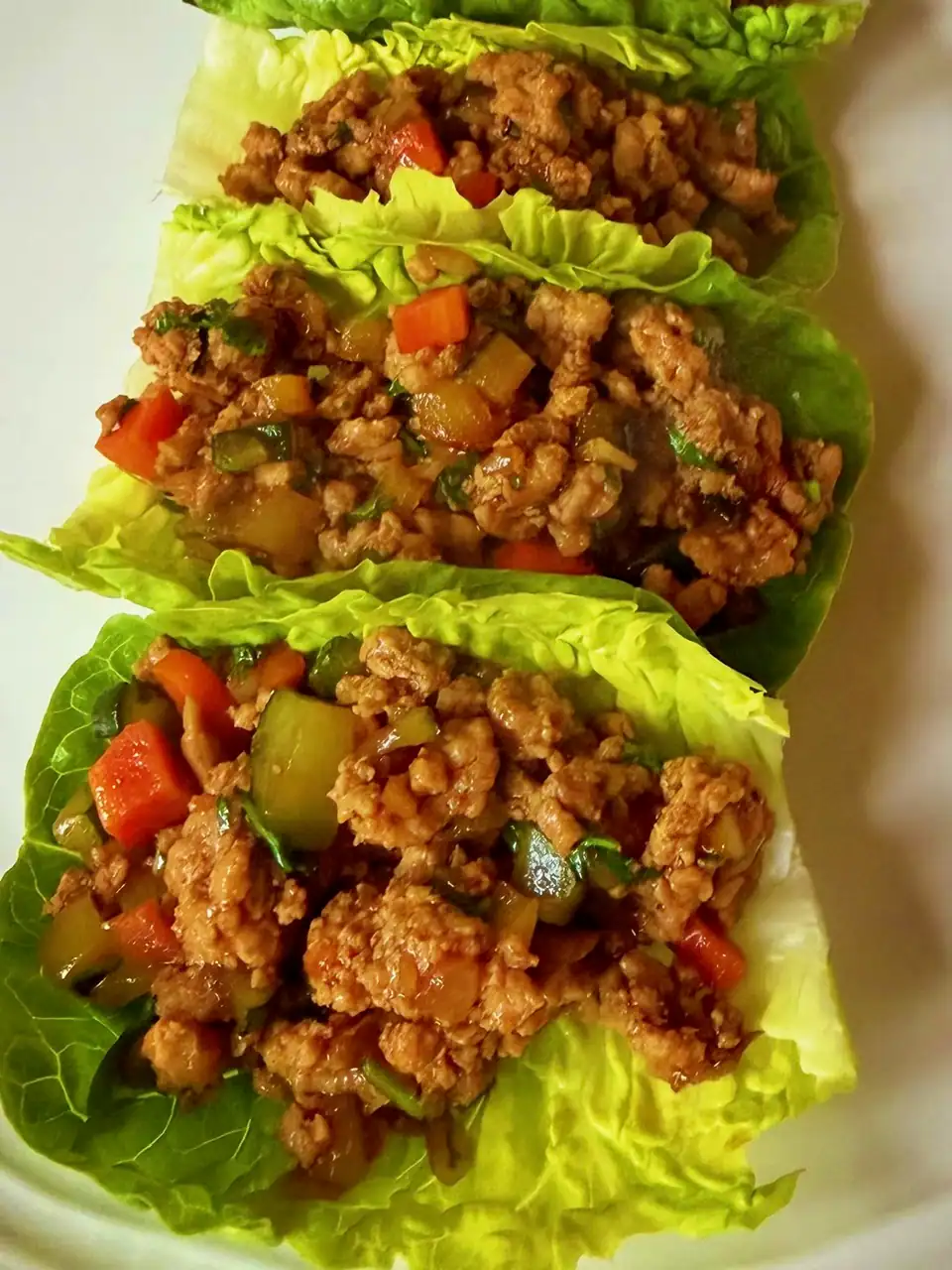 fill the lettuce cups with turkey mix