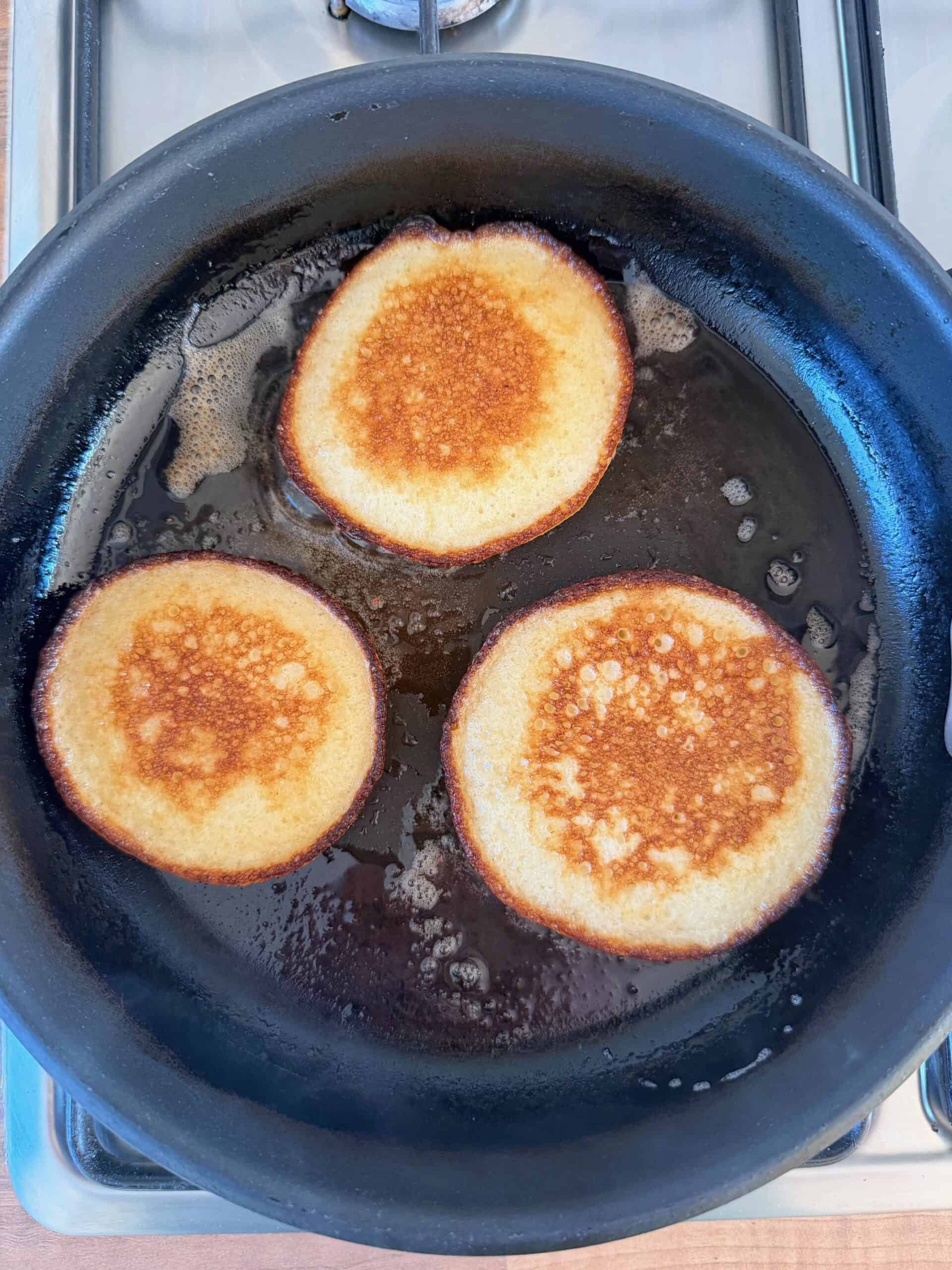 cooking pancakes