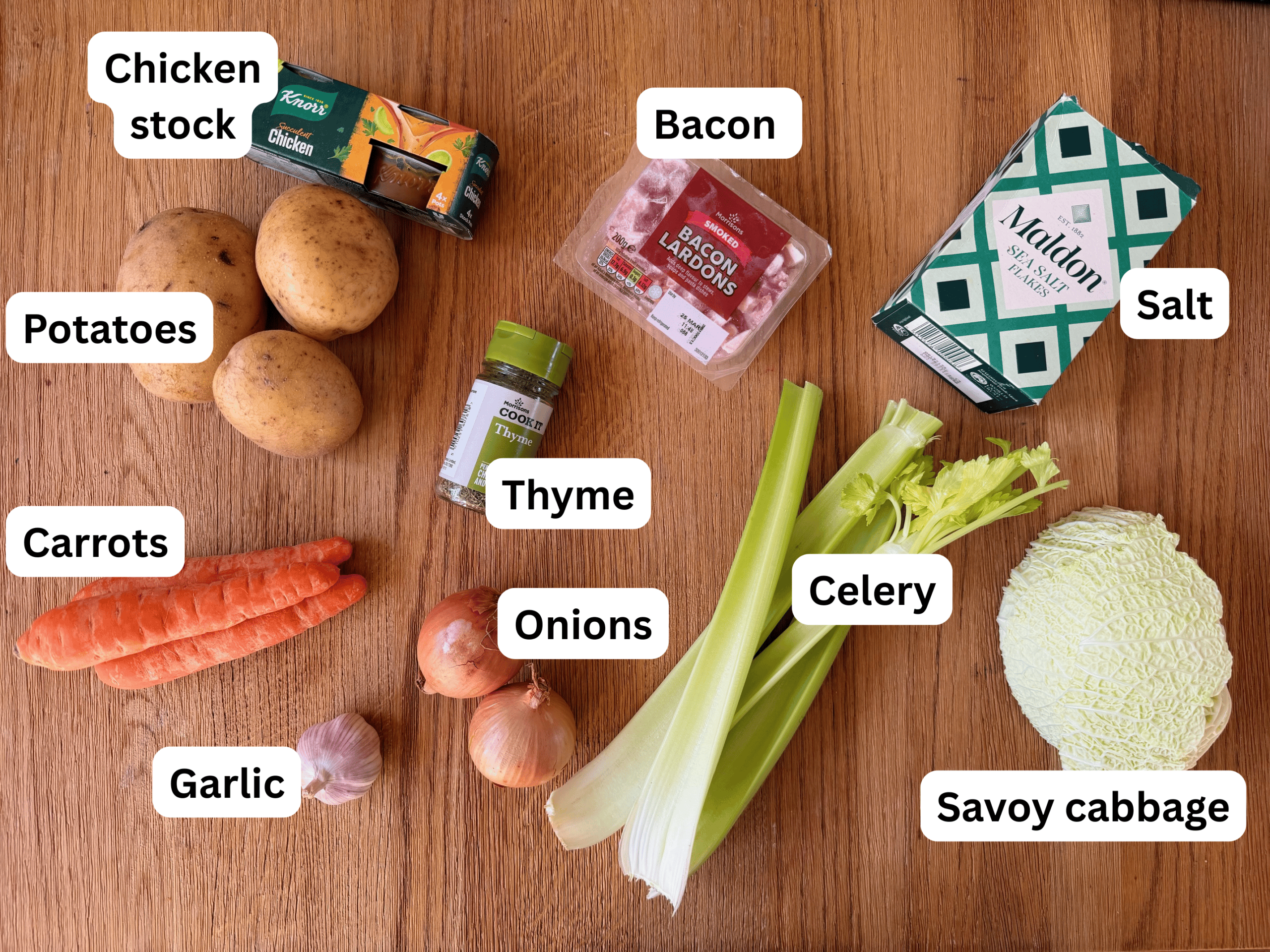 irish bacon, cabbage and potato soup ingredients