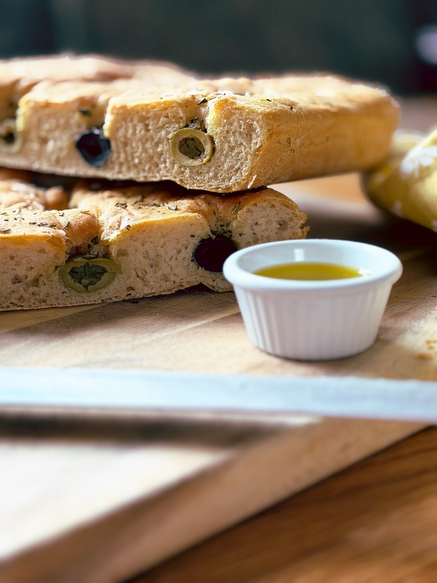 olive and rosemary focaccia bread