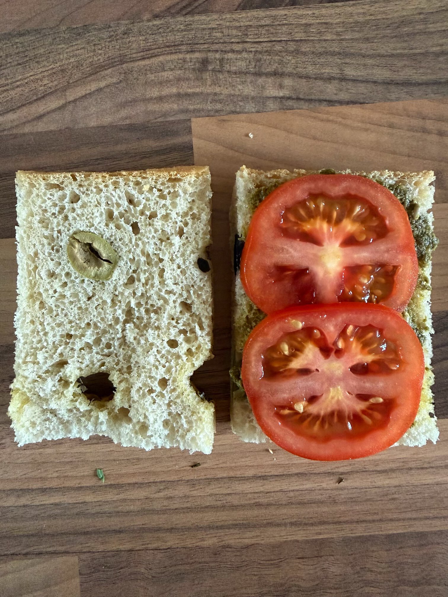 add tomatoes onto bread