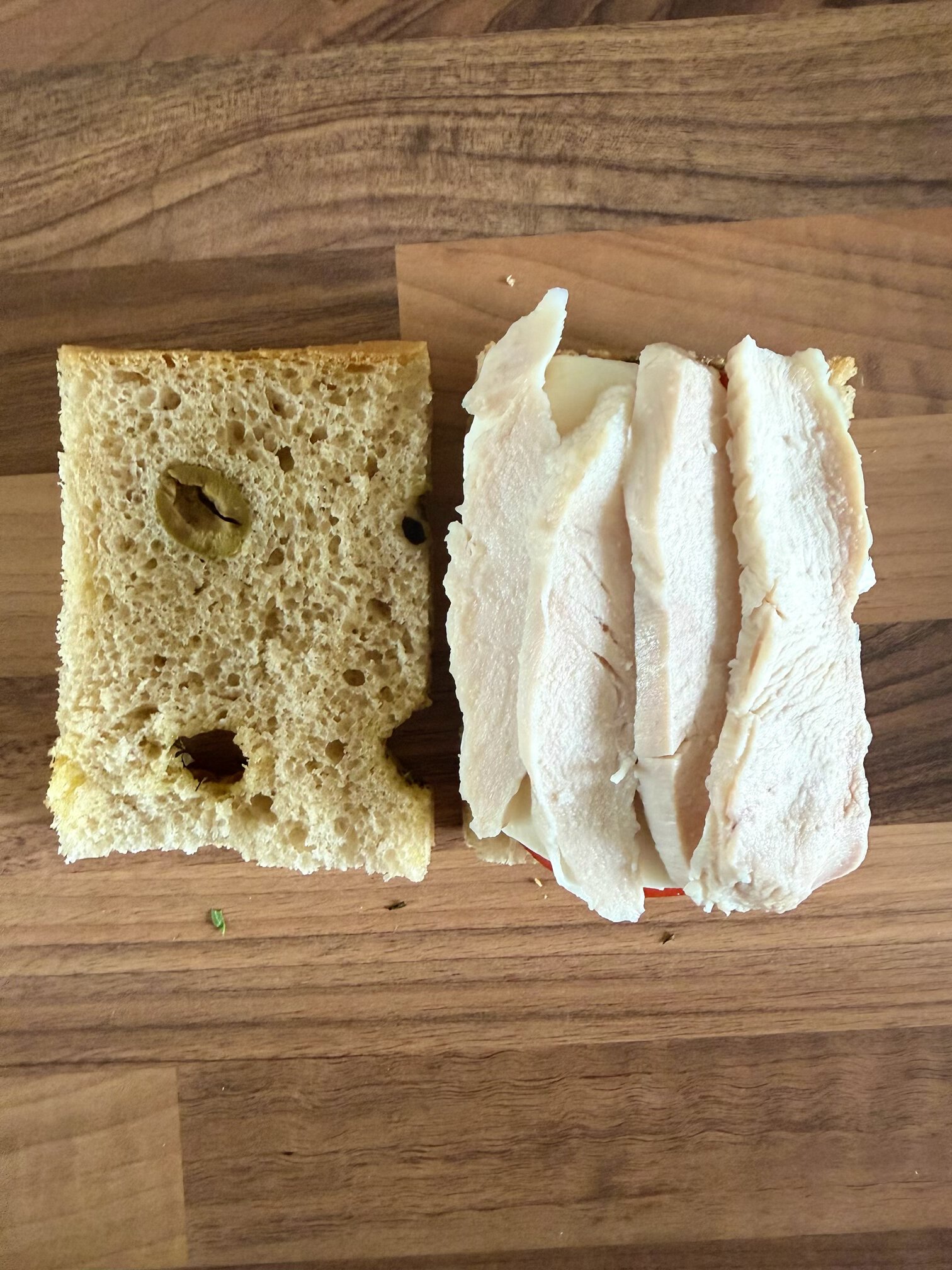 chicken on bread