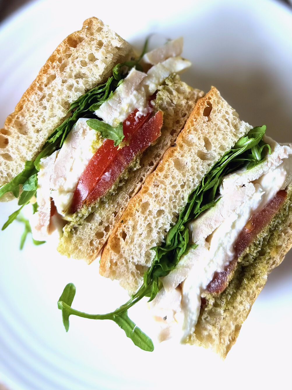 pesto chicken caprese sandwich
