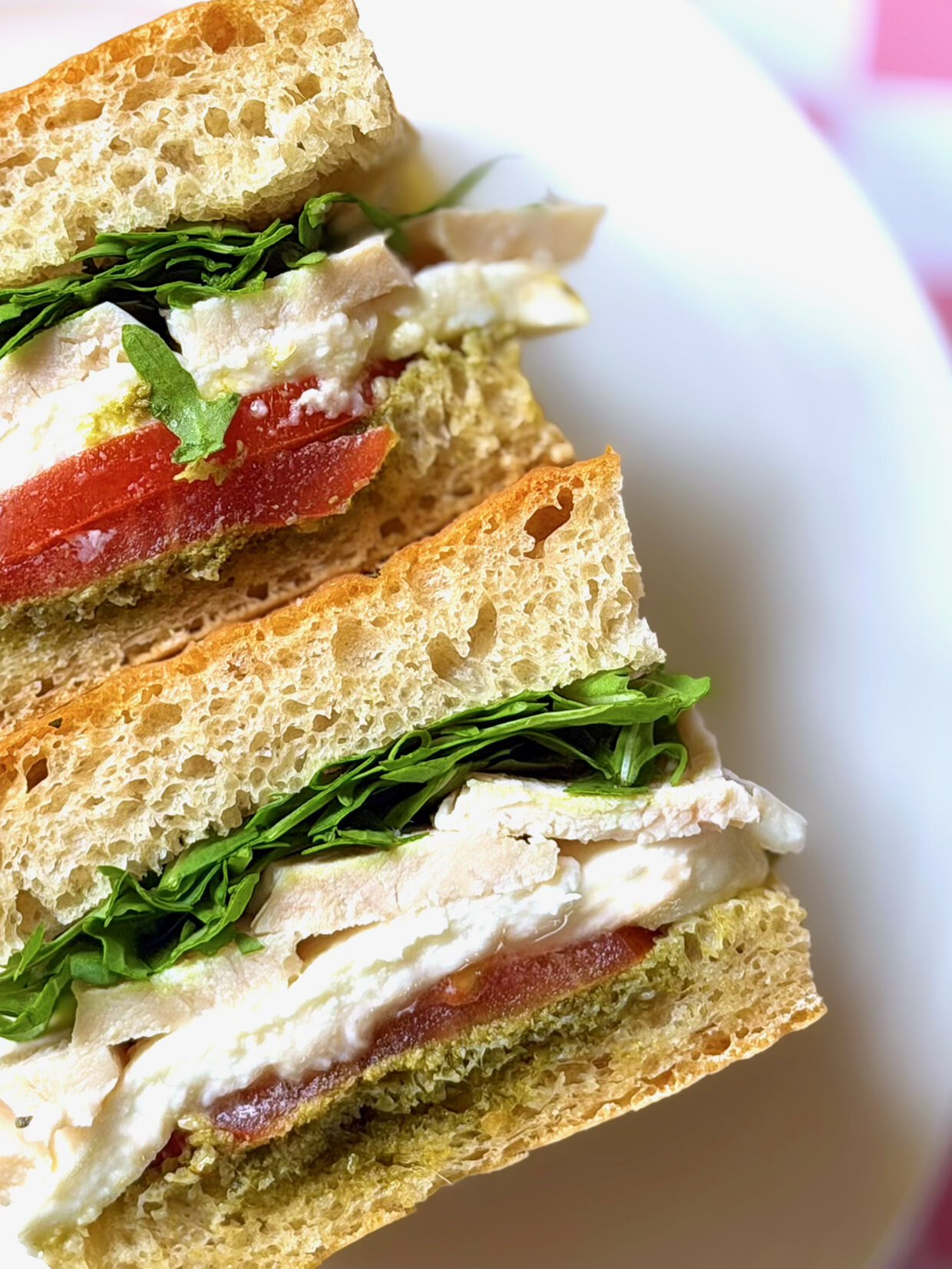 pesto chicken caprese sandwich