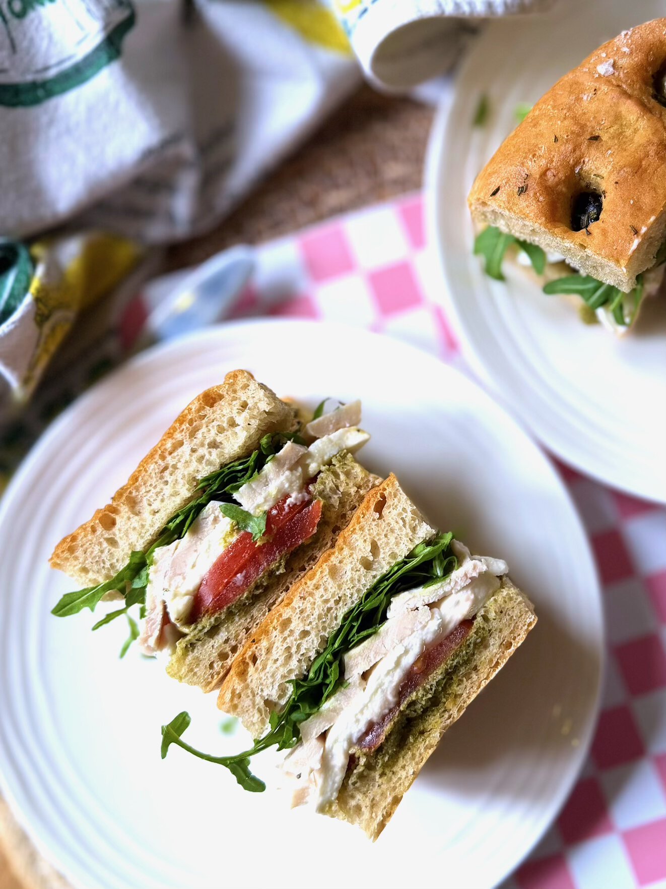 pesto chicken caprese sandwich