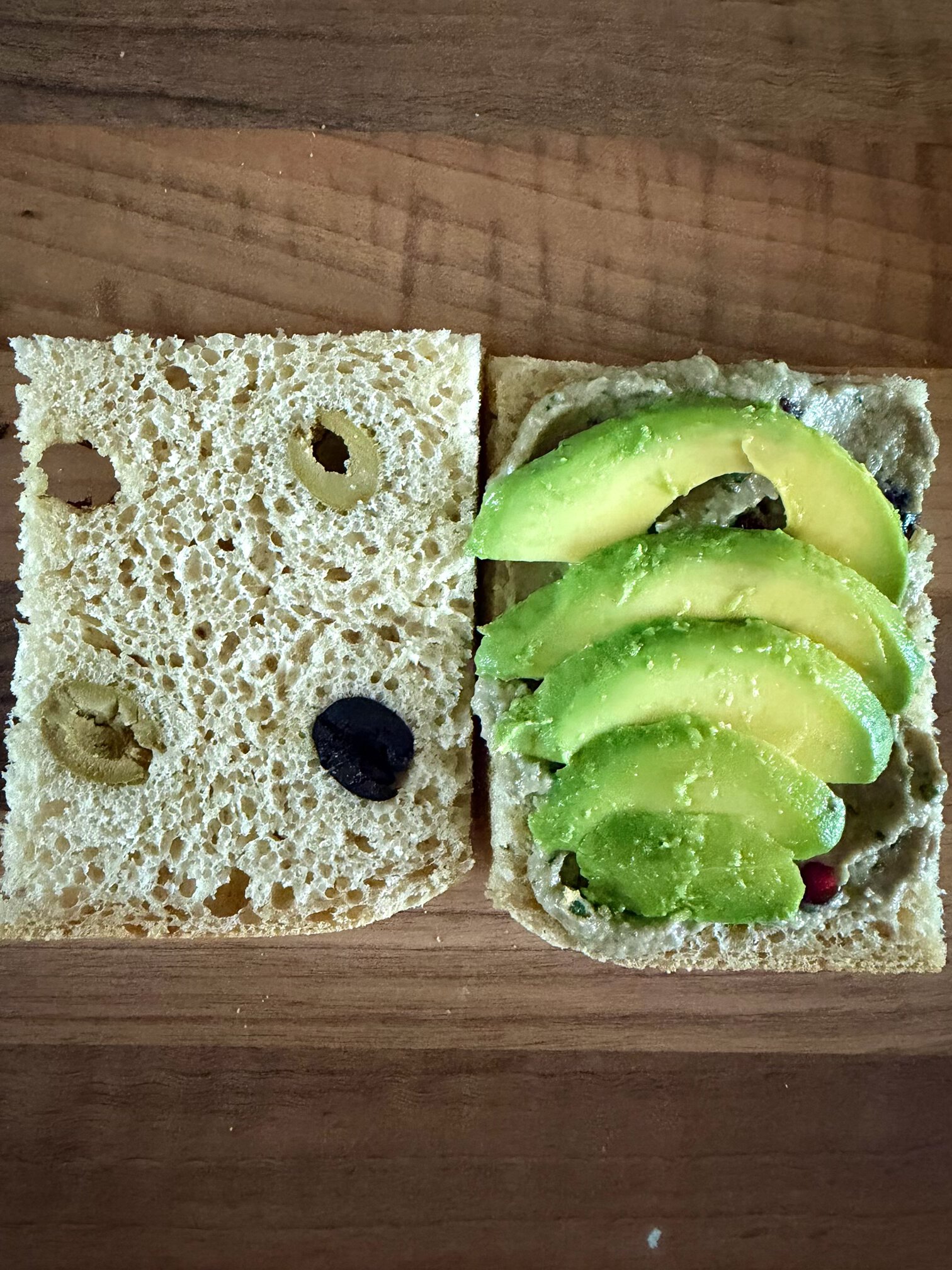 add avocado to the bread