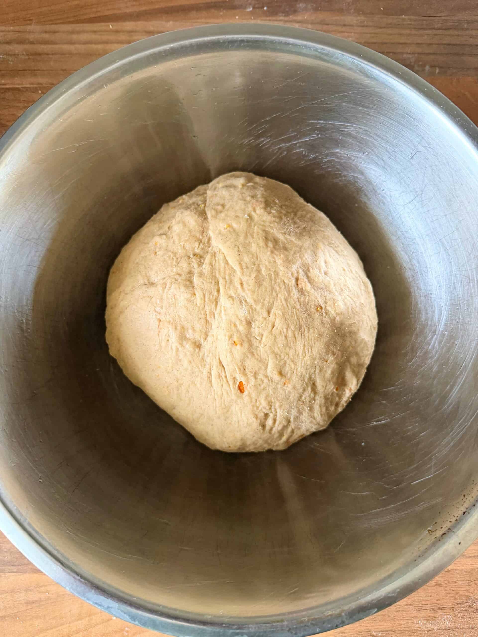 proving the dough in a bowl
