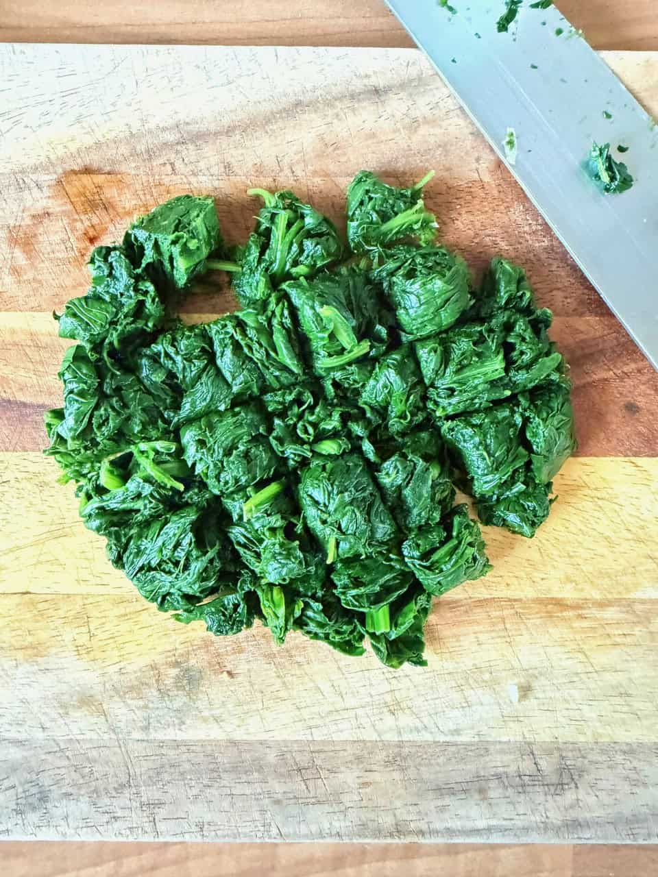drained and chopped spinach