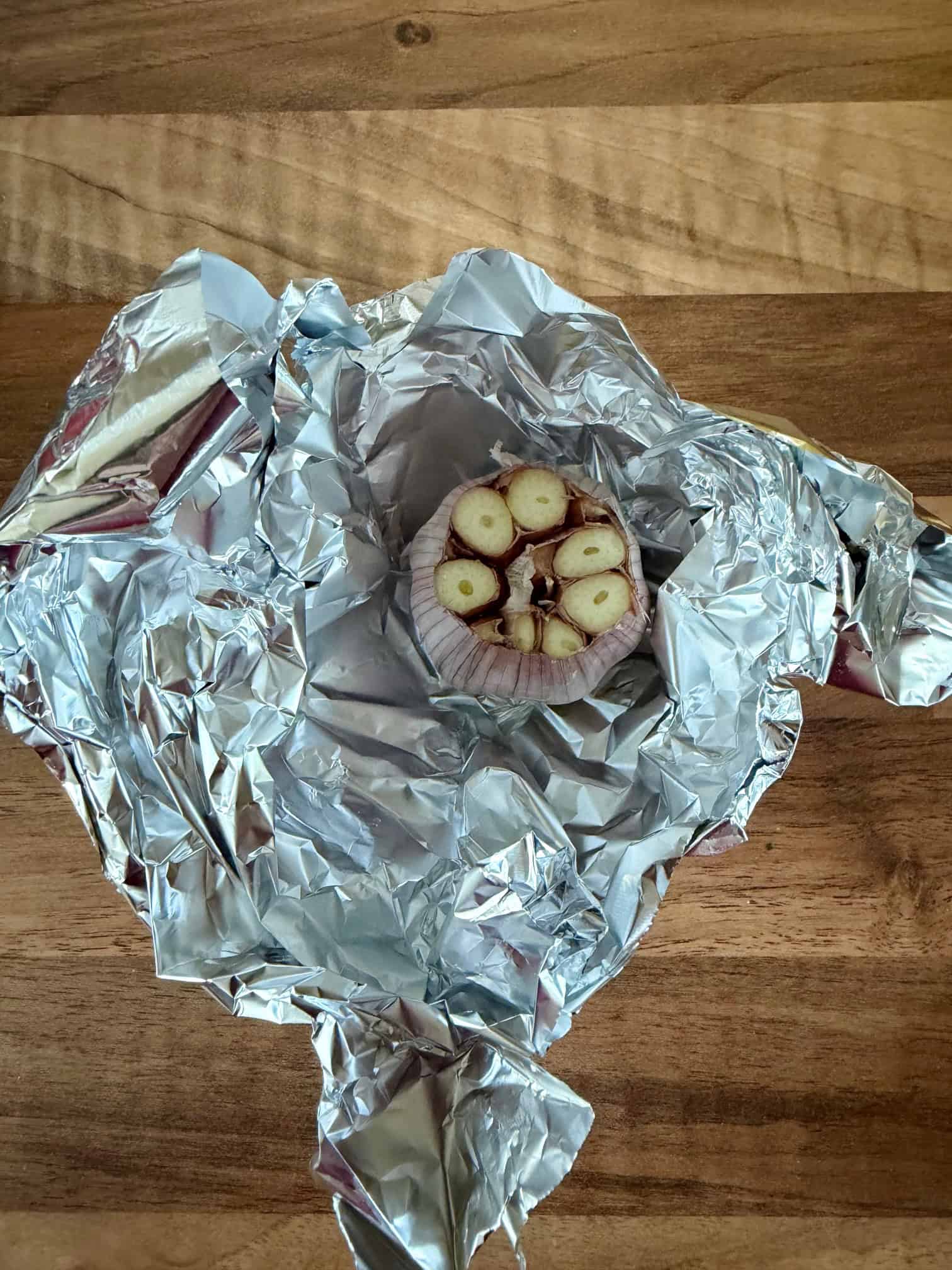 roasted garlic in foil