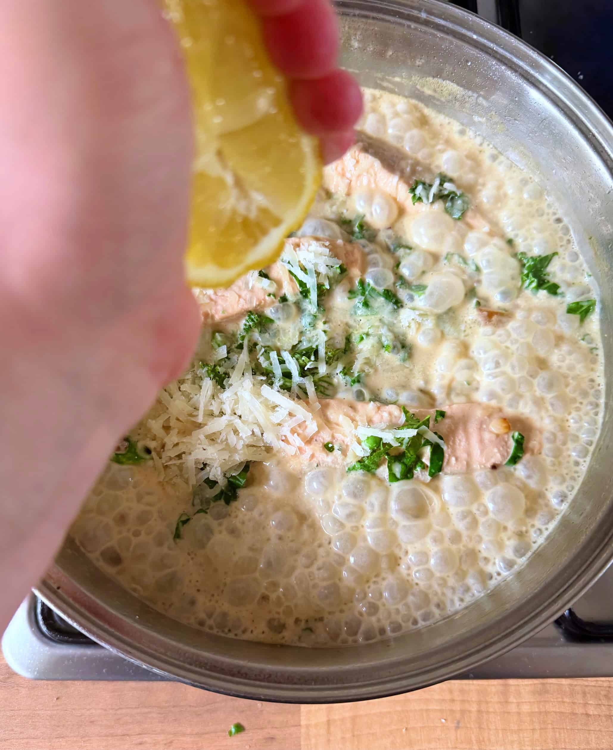 add lemon to cream sauce