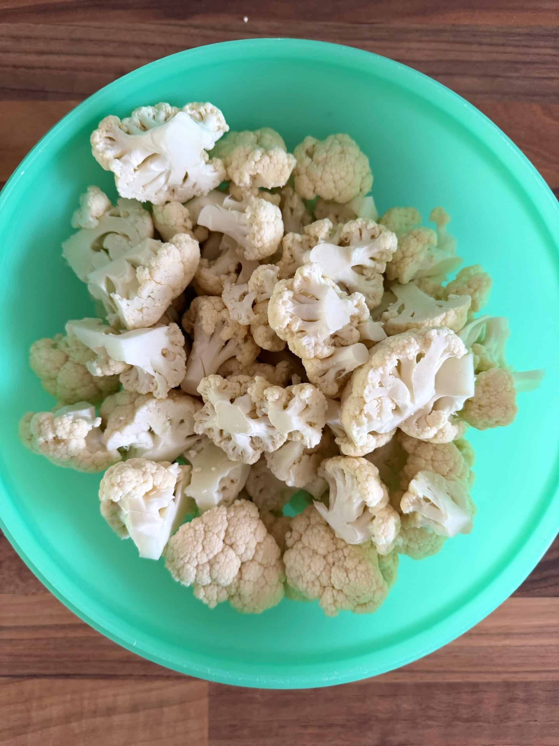cauliflower florets in a  bowl
