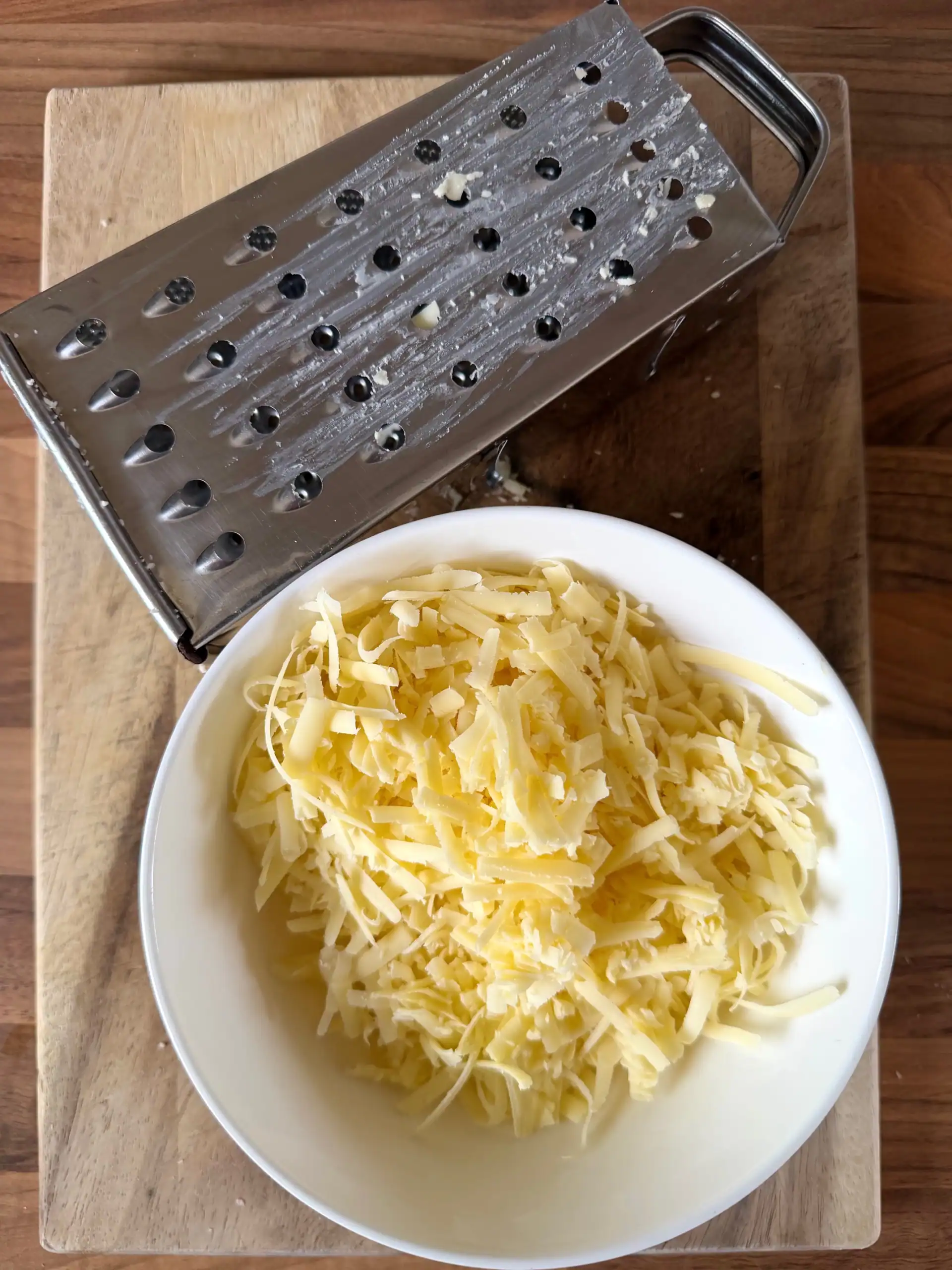 grated cheese with cheese grater