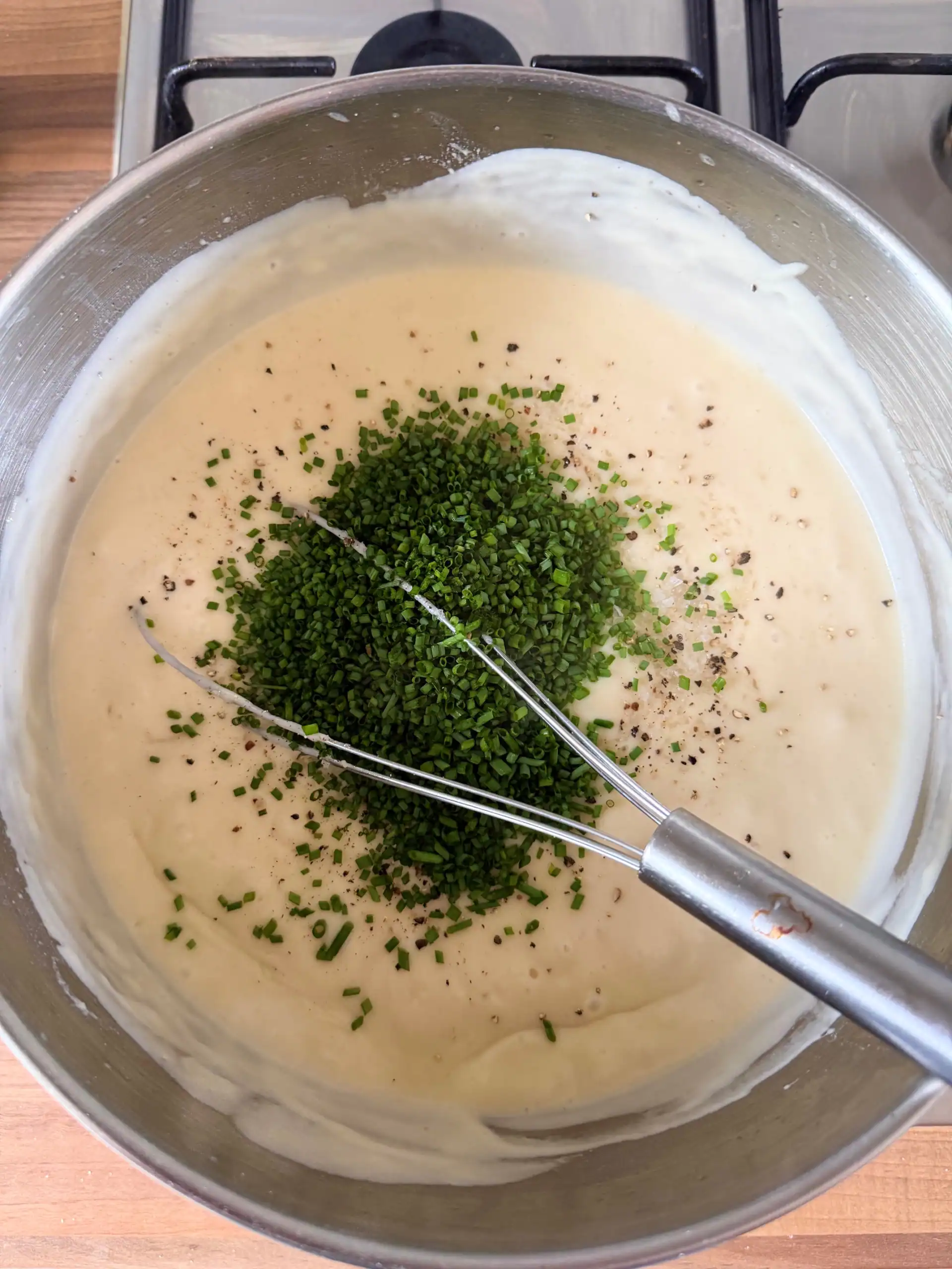 add chives into white sauce