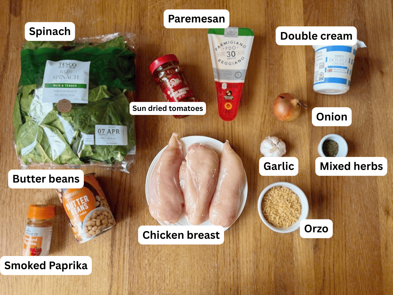 Tuscan chicken ingredients