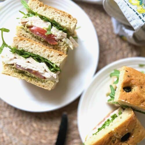 Chicken and pesto caprese sandwich