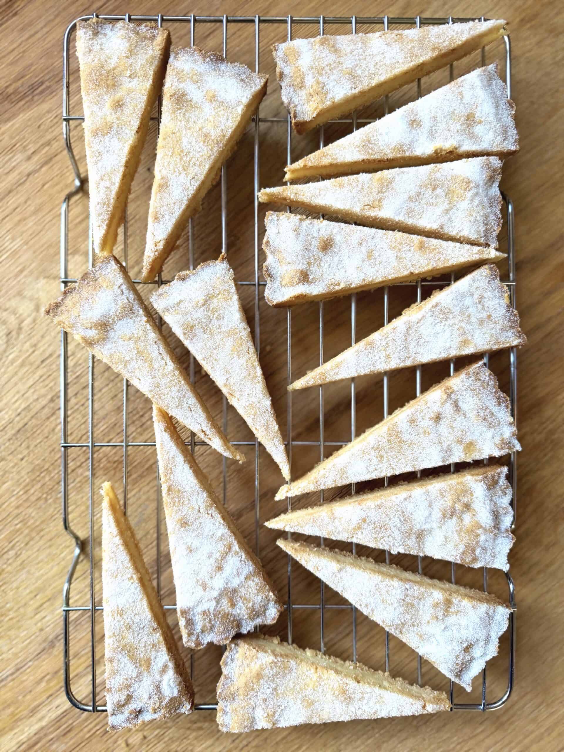 short bread on cooling rack