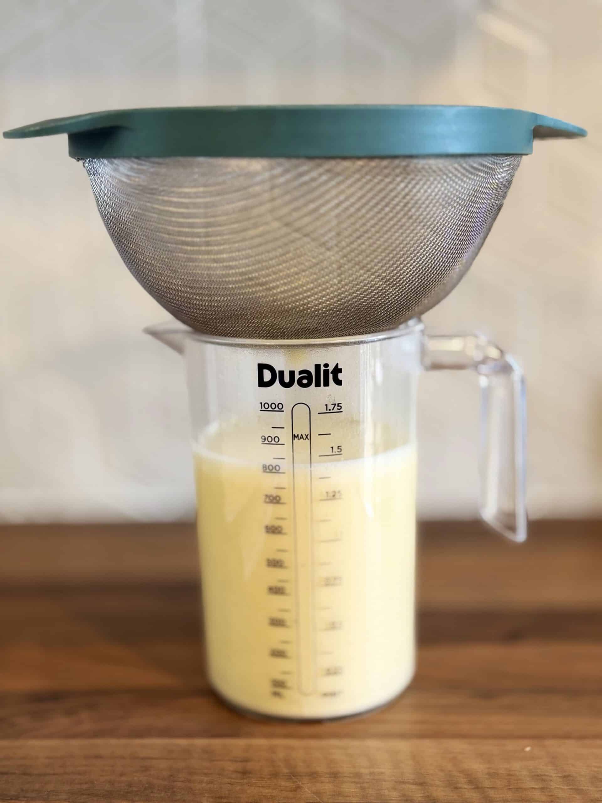 strain the custard