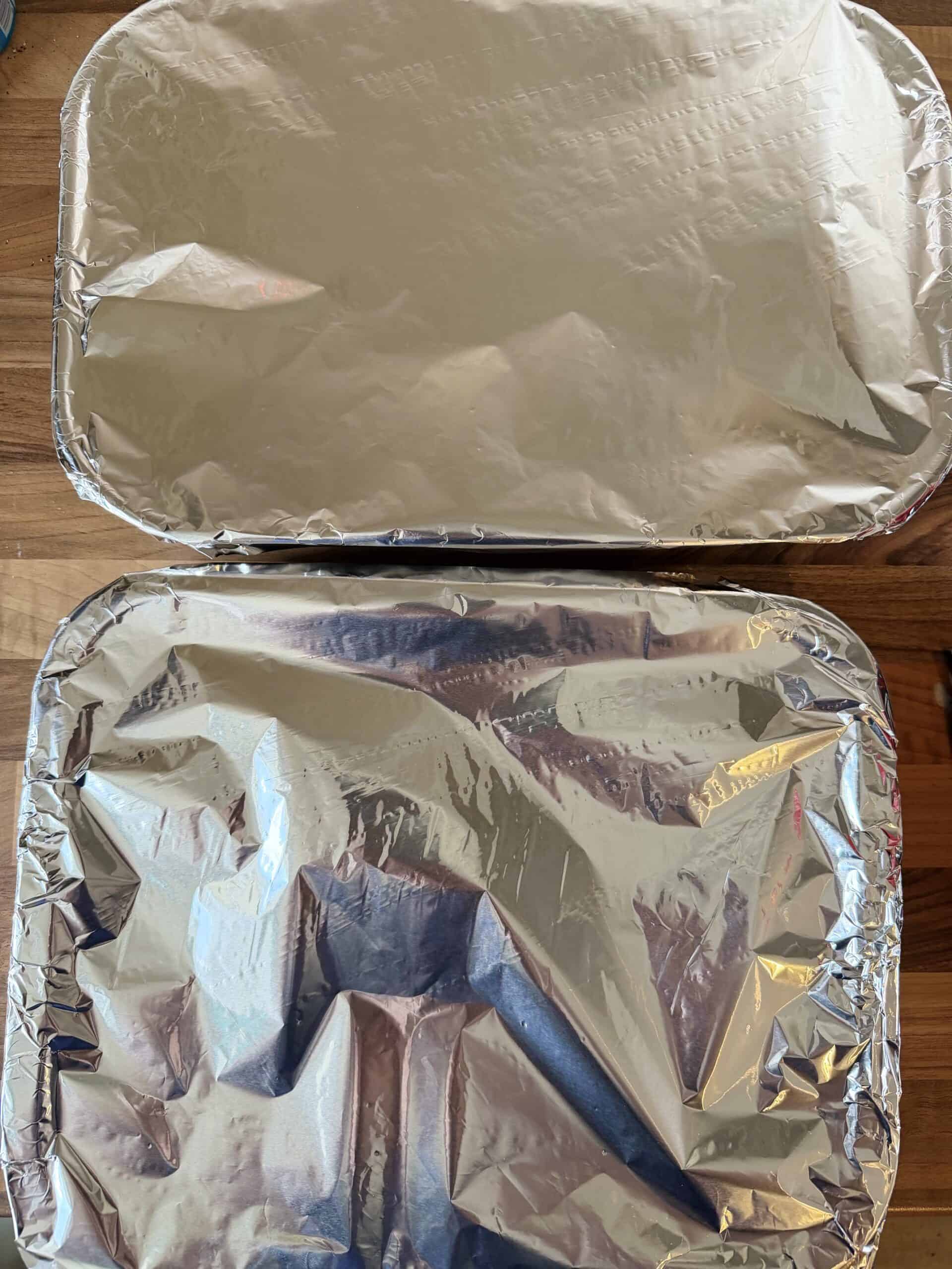cover trays in foil