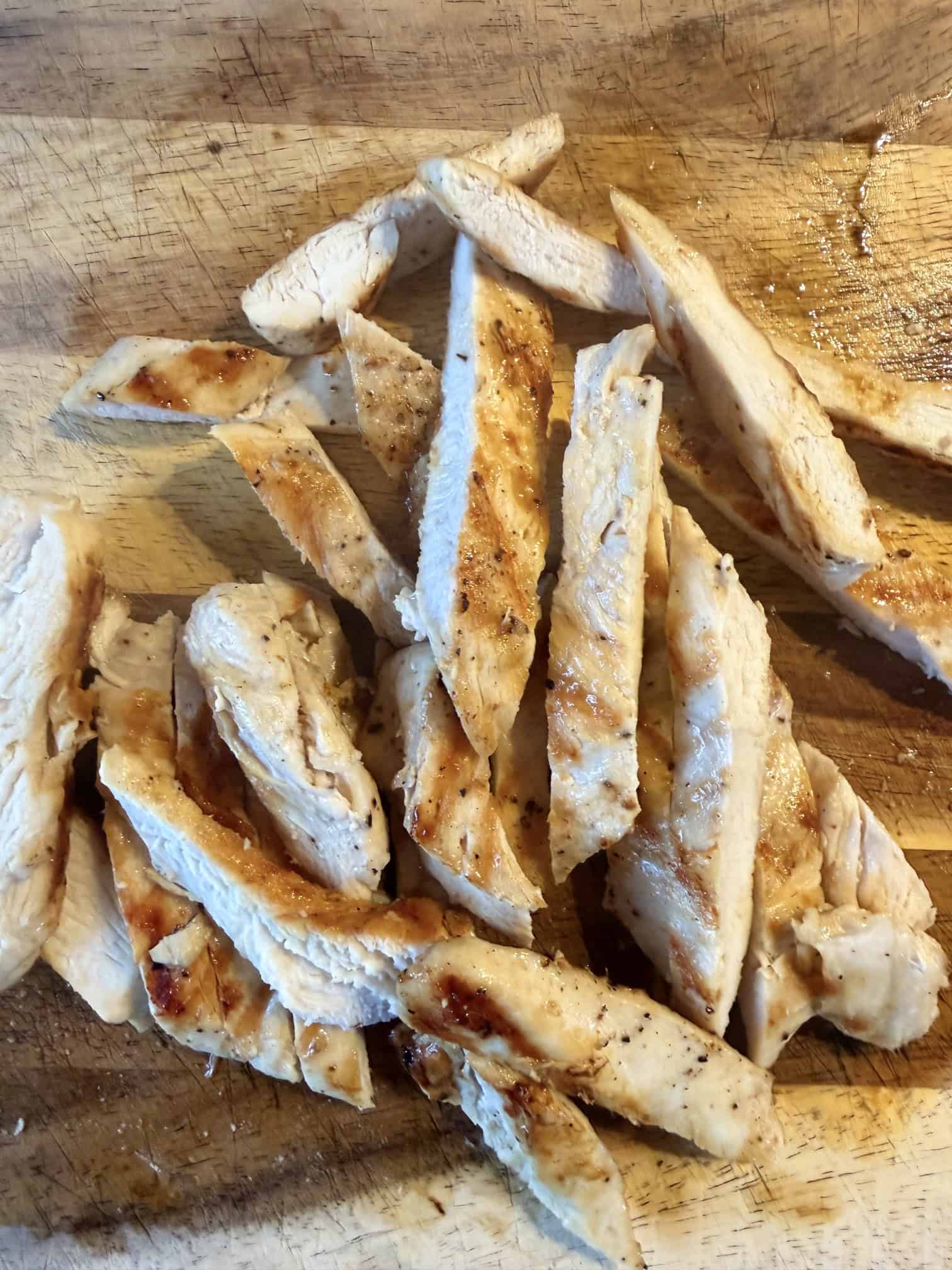 Cooked sliced Griddled chicken