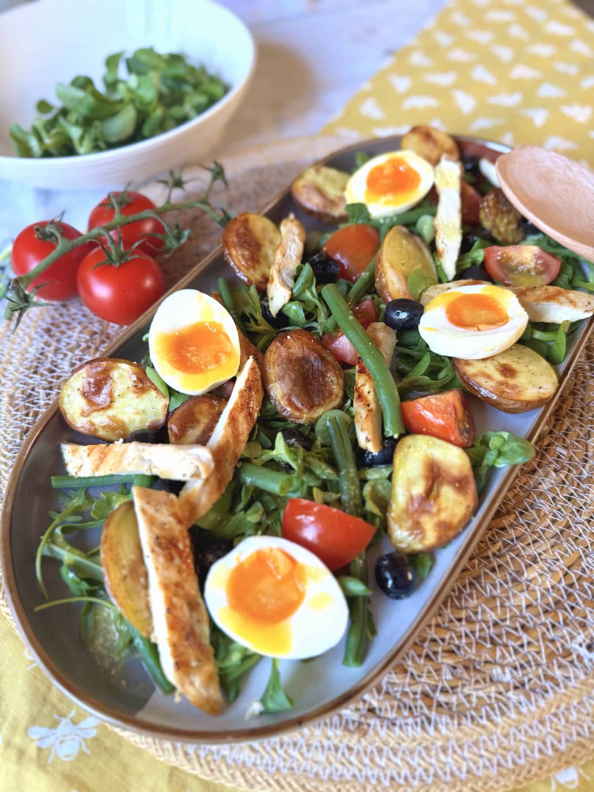 Chicken Nicoise salad