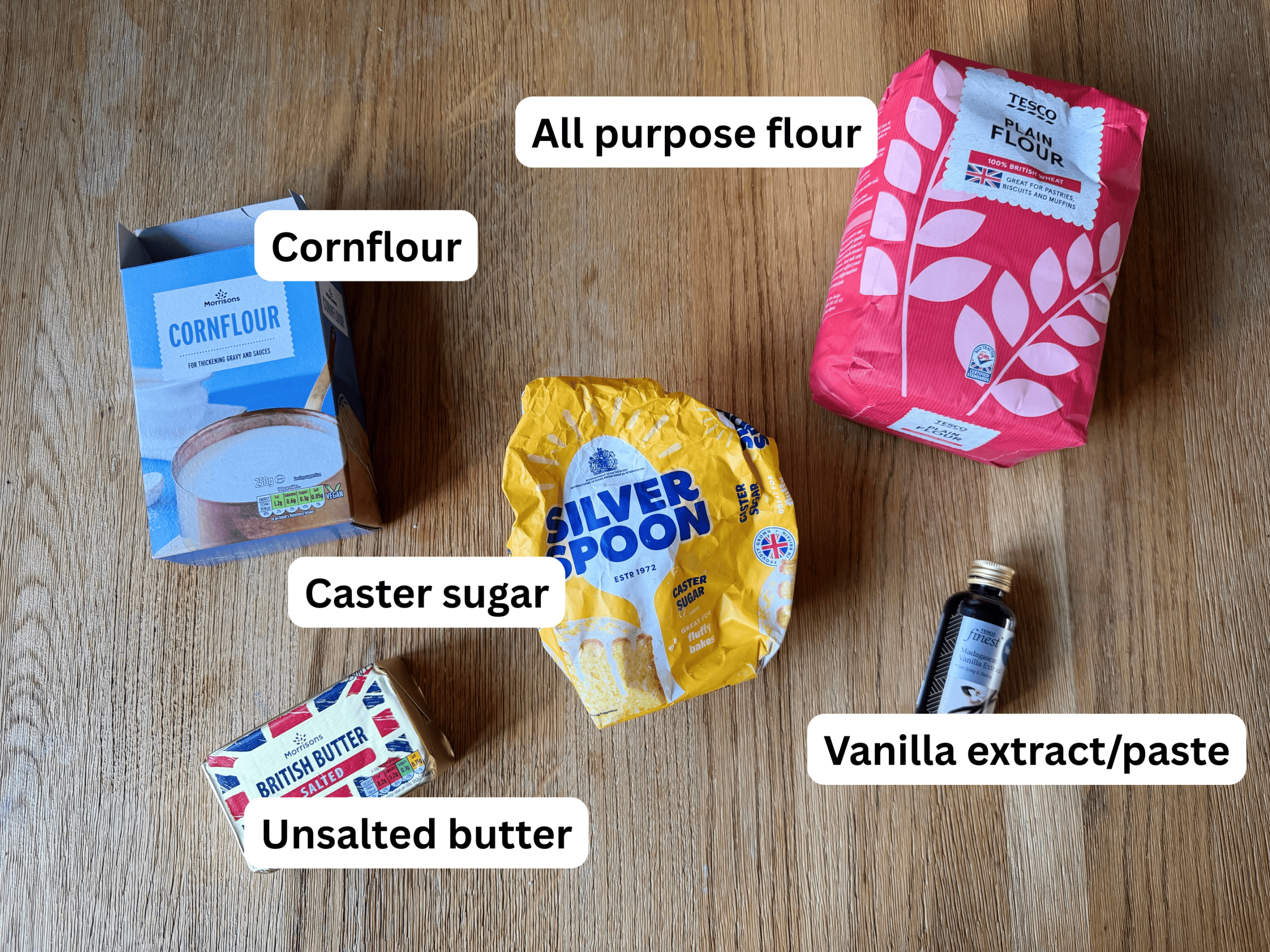 Shortbread ingredients