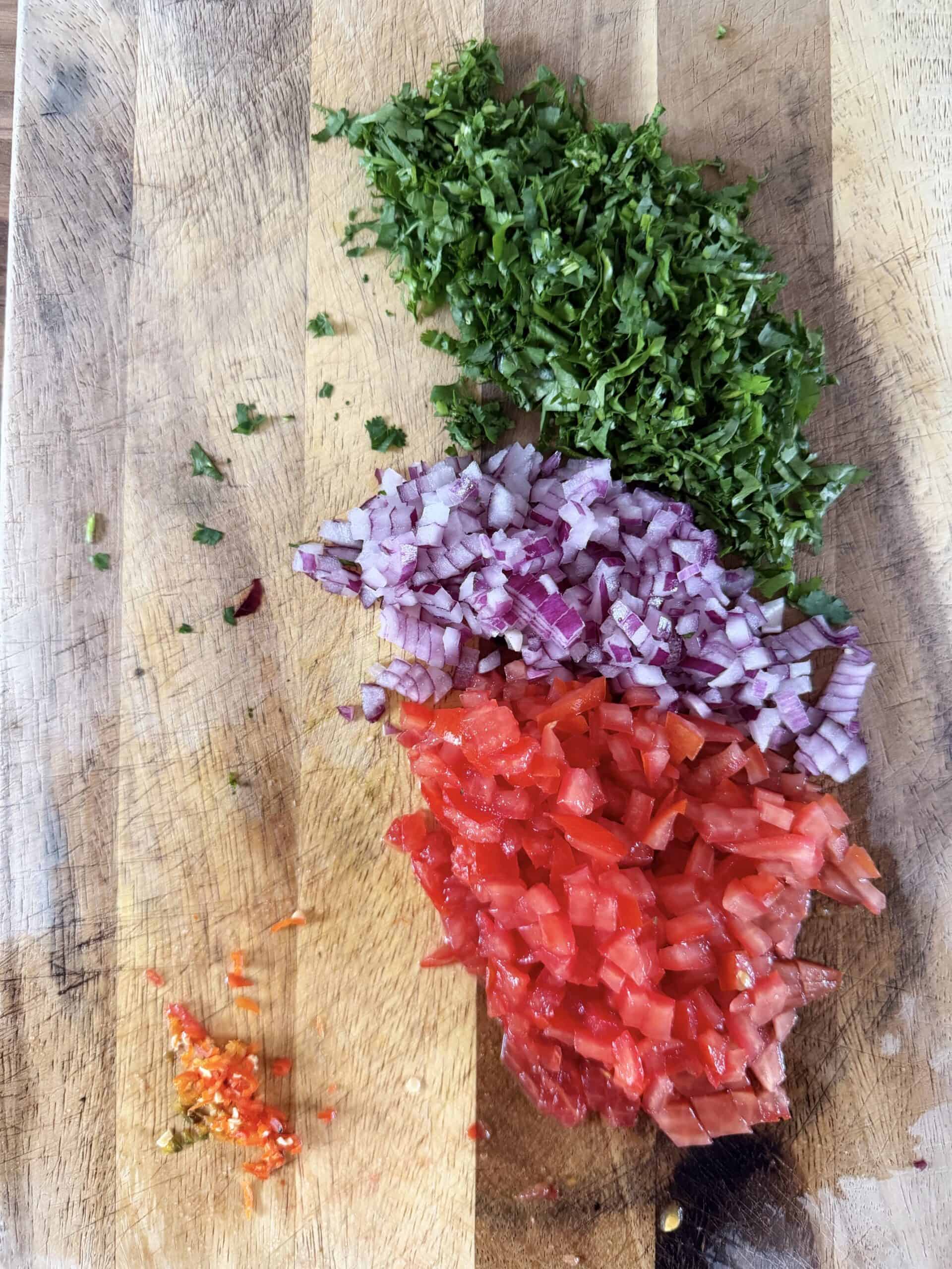 diced vegetables for guacamole