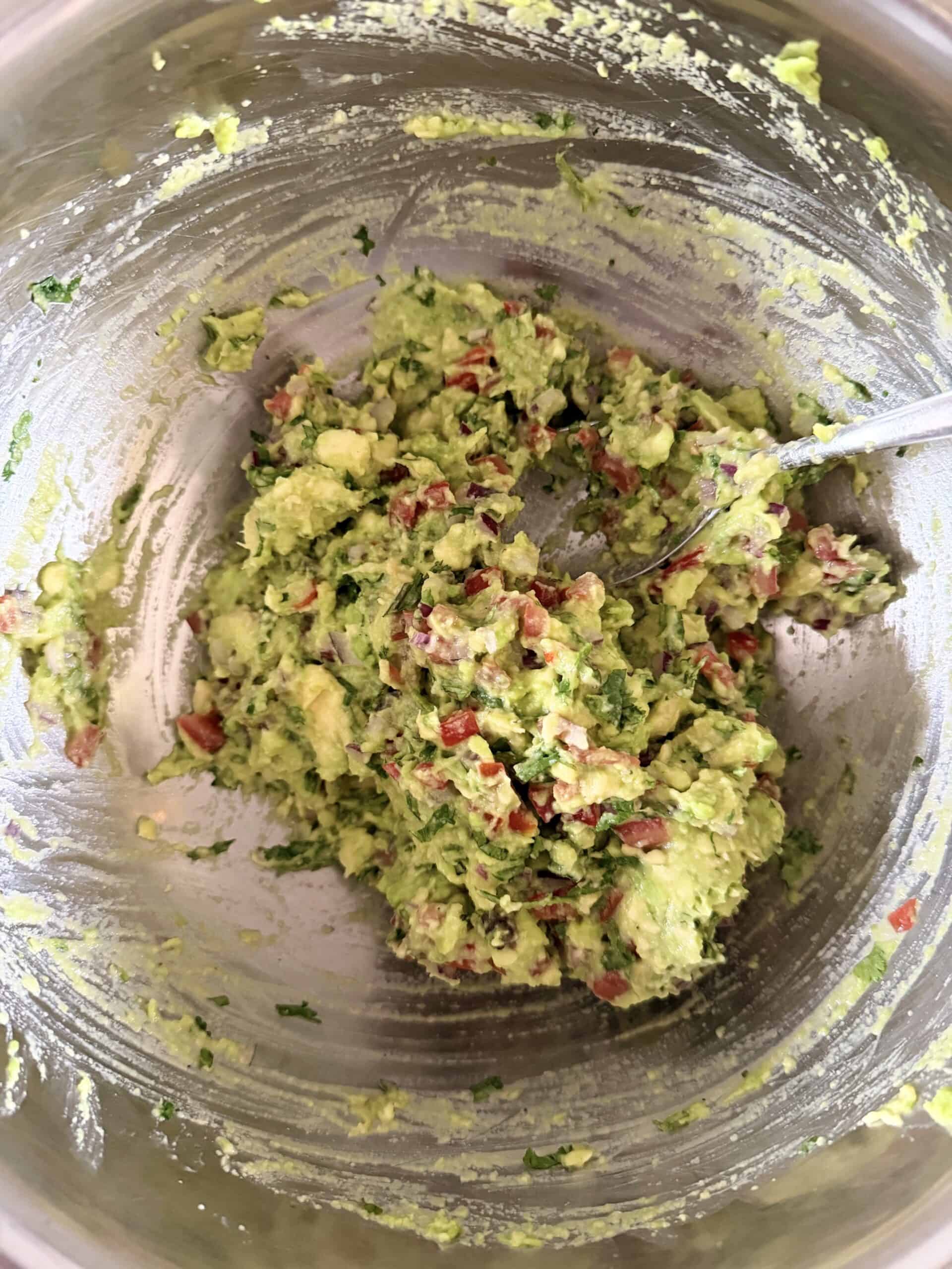 add the veg to avocado