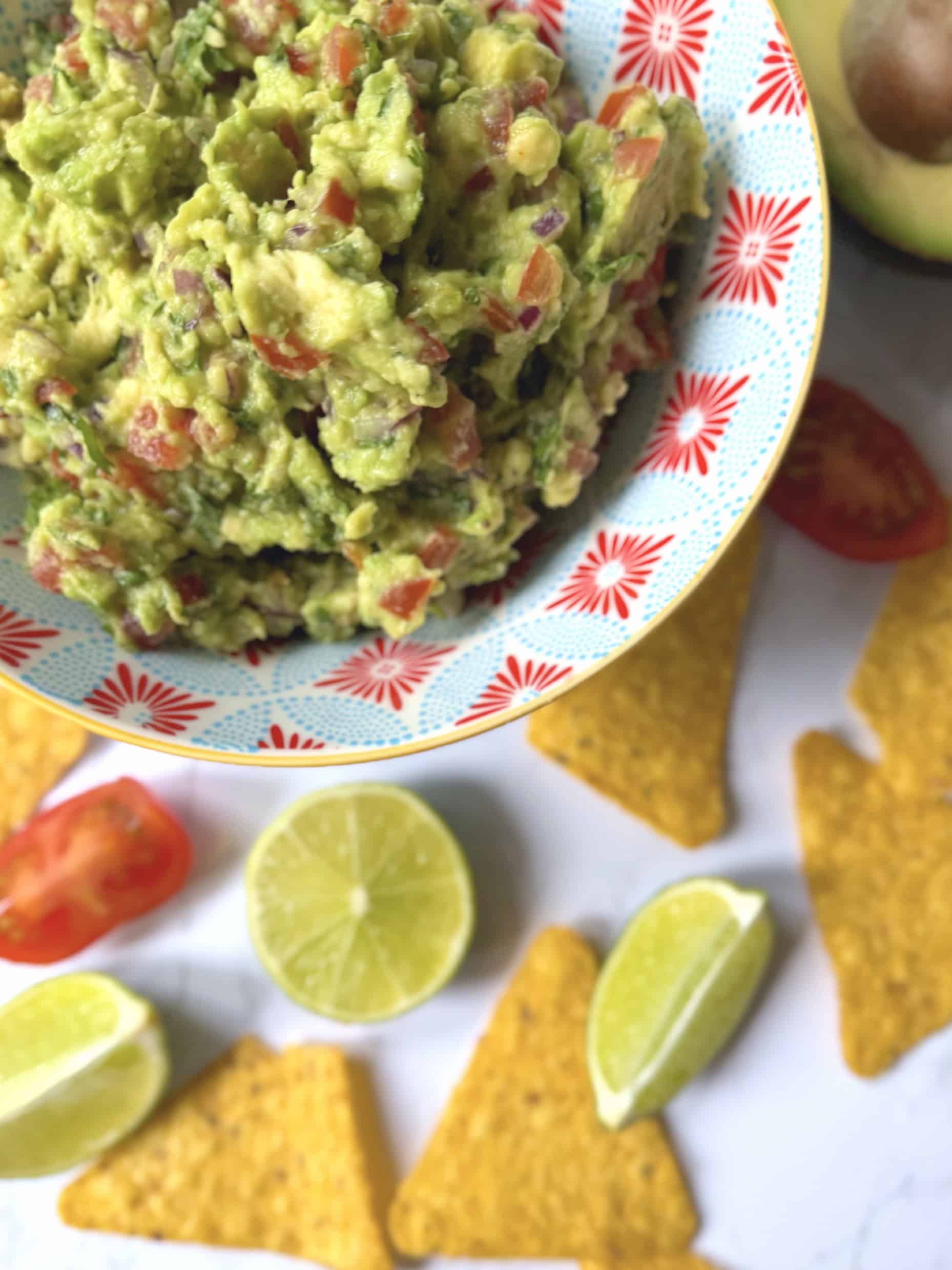 guacamole with tortilla chips