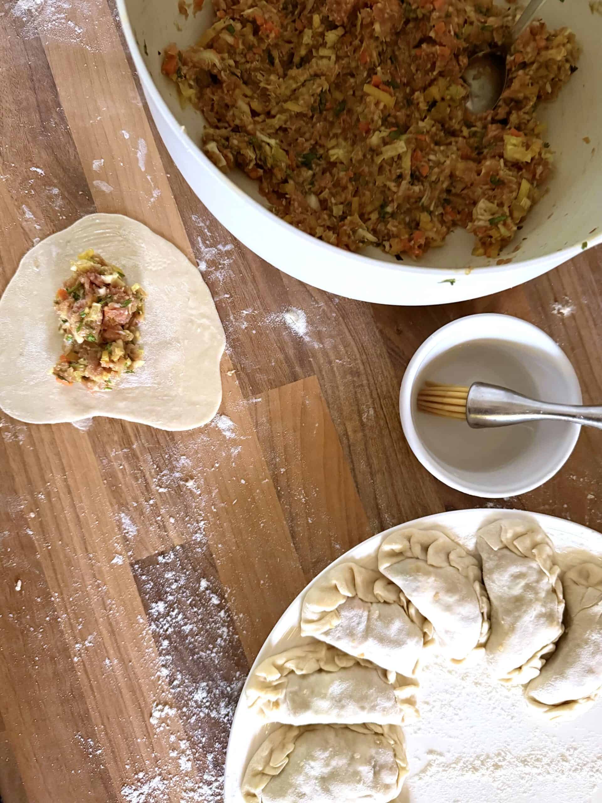 Making the potstickers