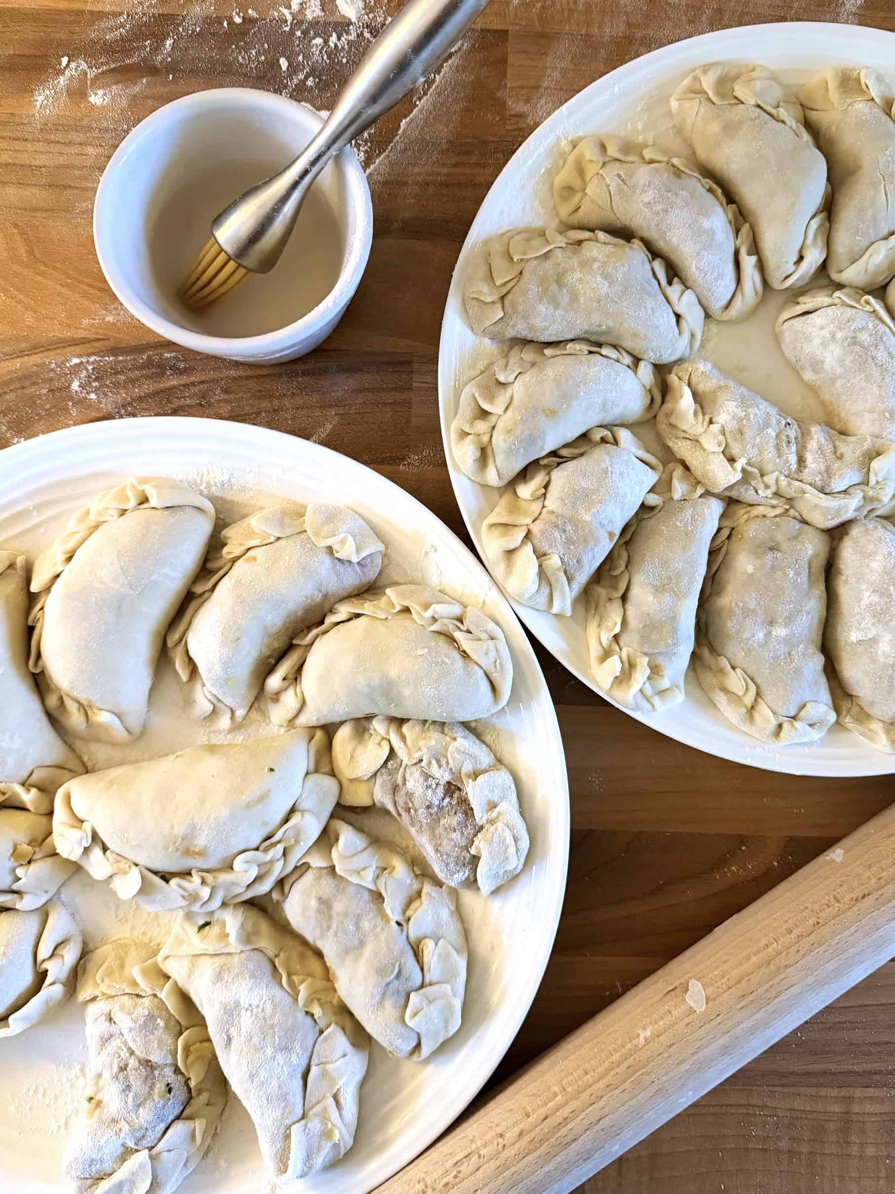 Completed potstickers