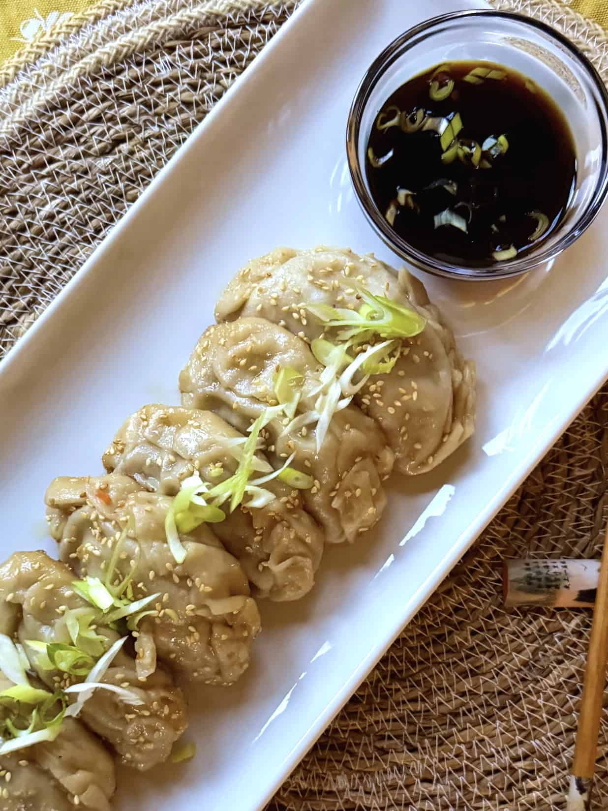 Potstickers with soy dip