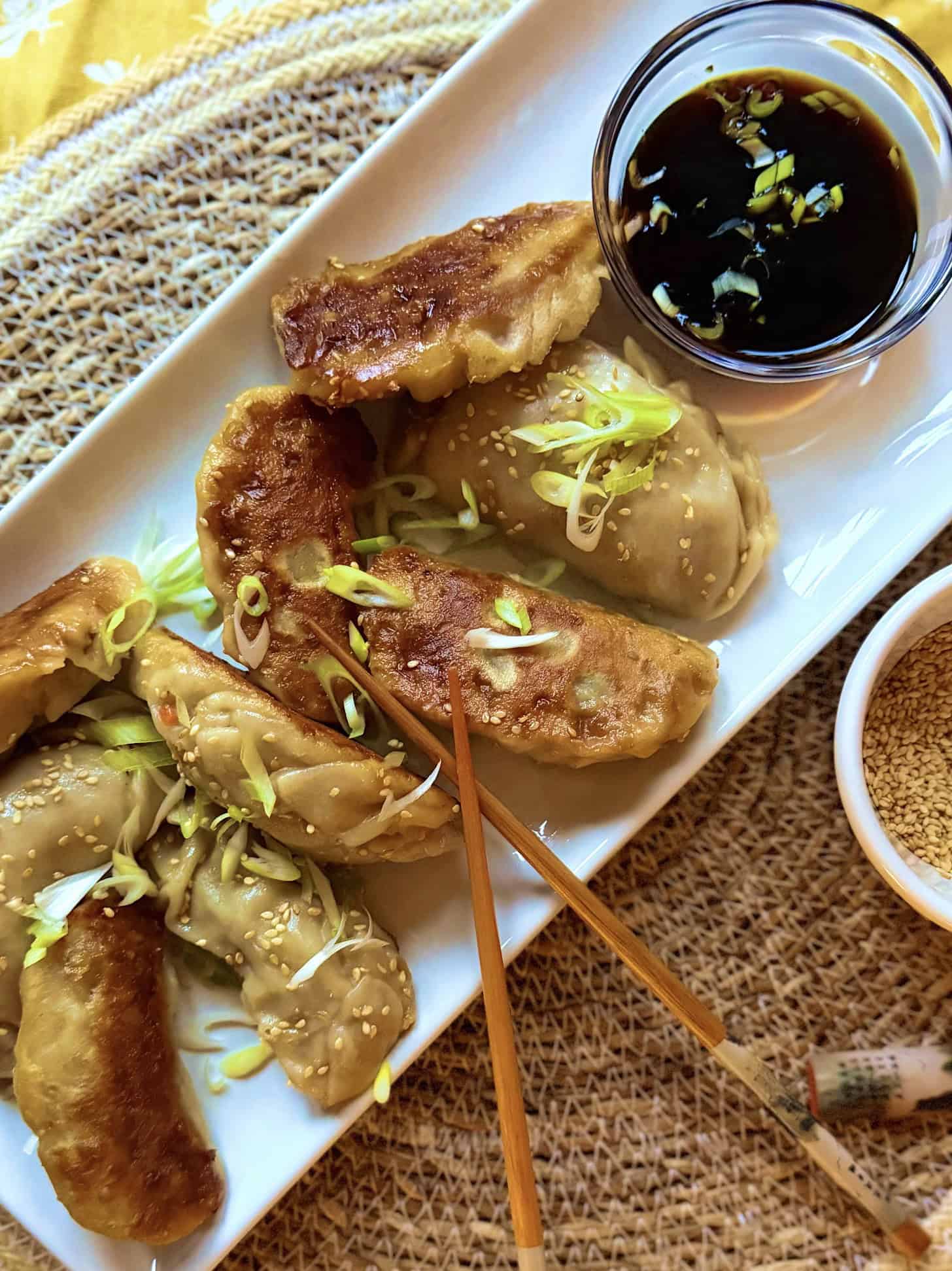 pan fried Asian dumplings