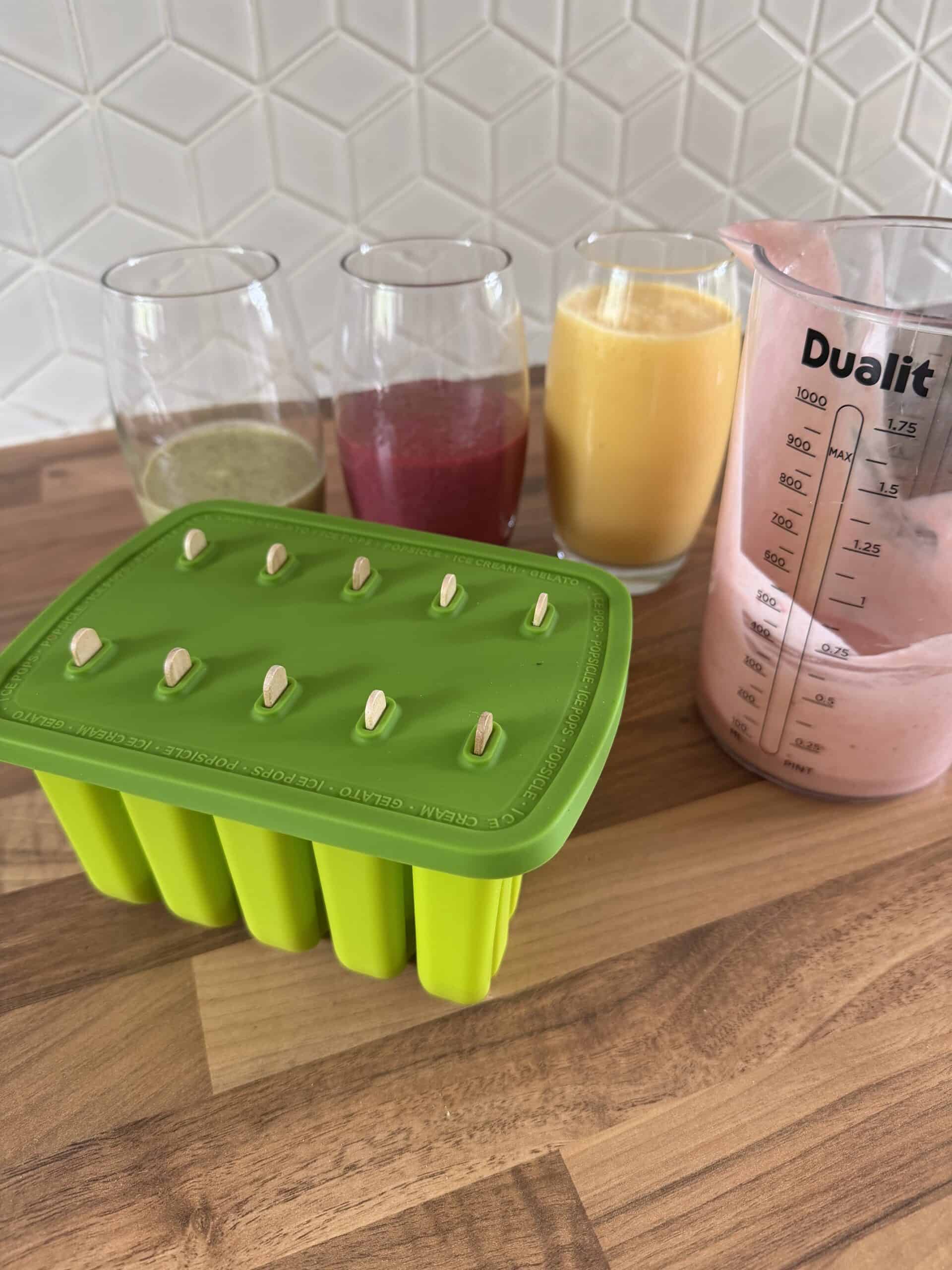 ice lolly mould and 4 layers of fruit