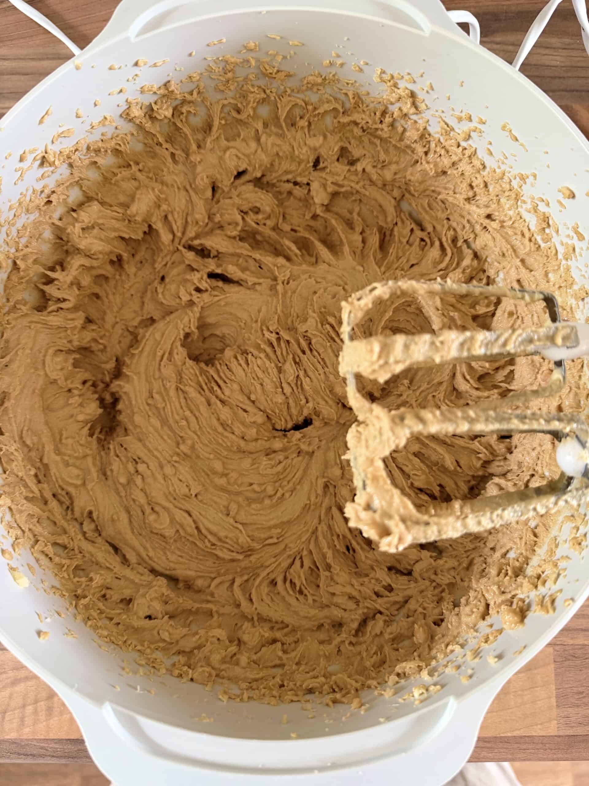 Add peanut butter until combined