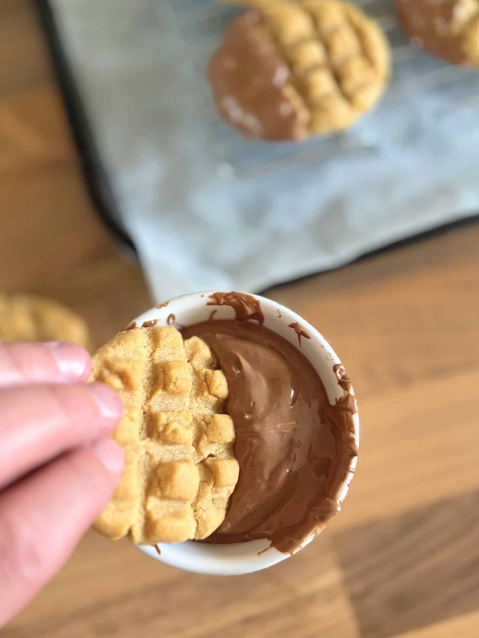 dip the cookies in chocolate