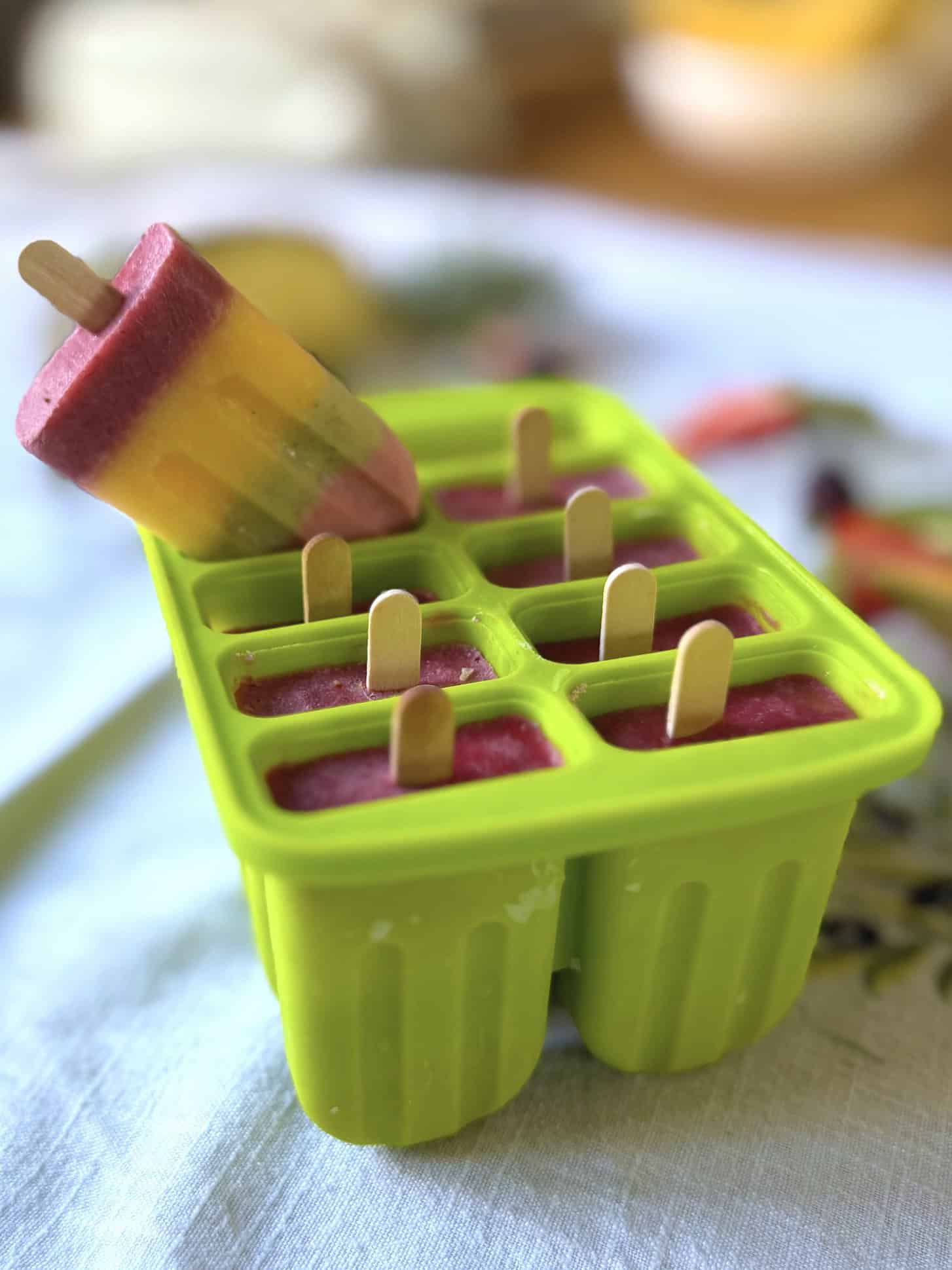 rainbow popsicle in the mould