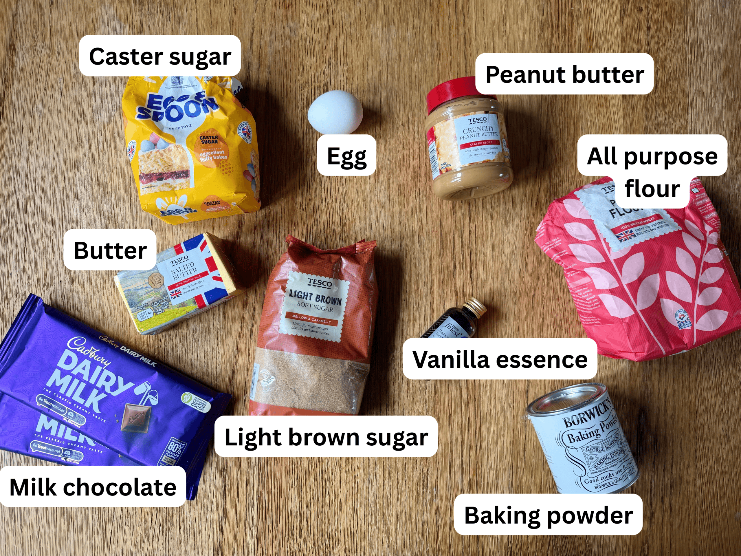 peanut butter cookies ingredients