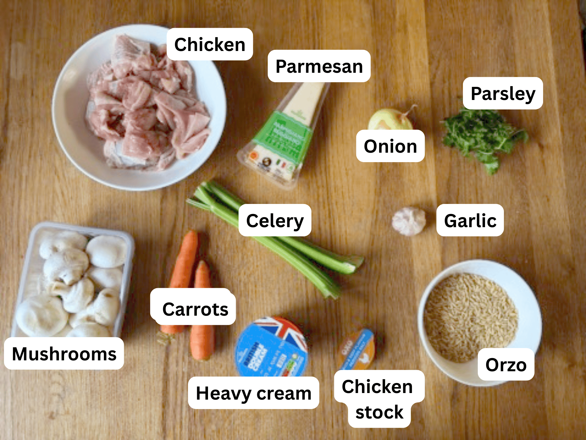 chicken and mushroom orzo ingredients