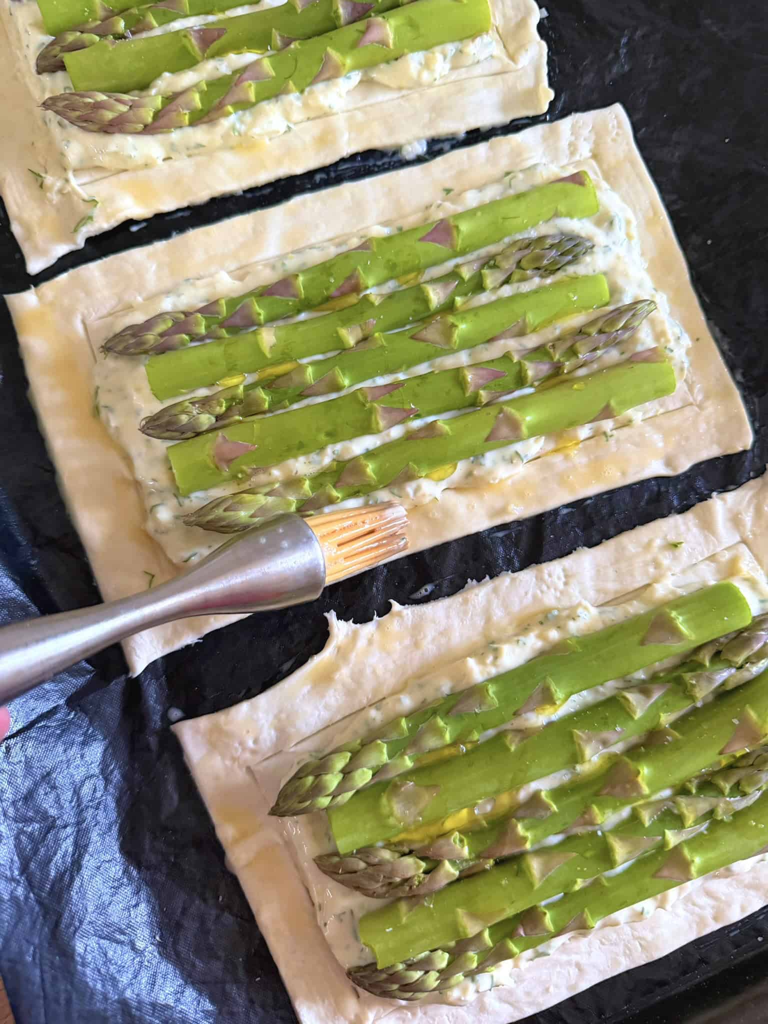 brush tart with egg