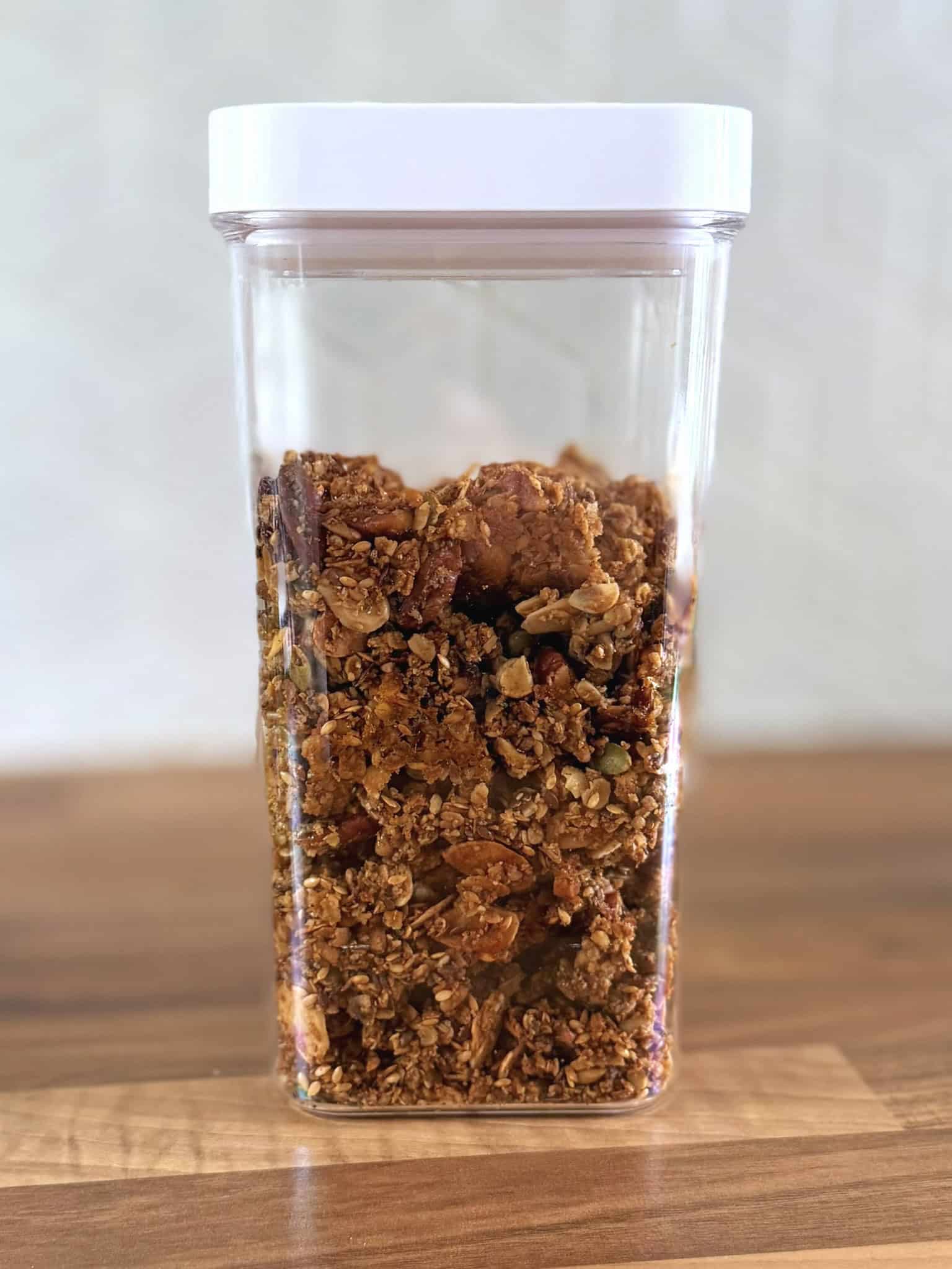 granola in airtight storage