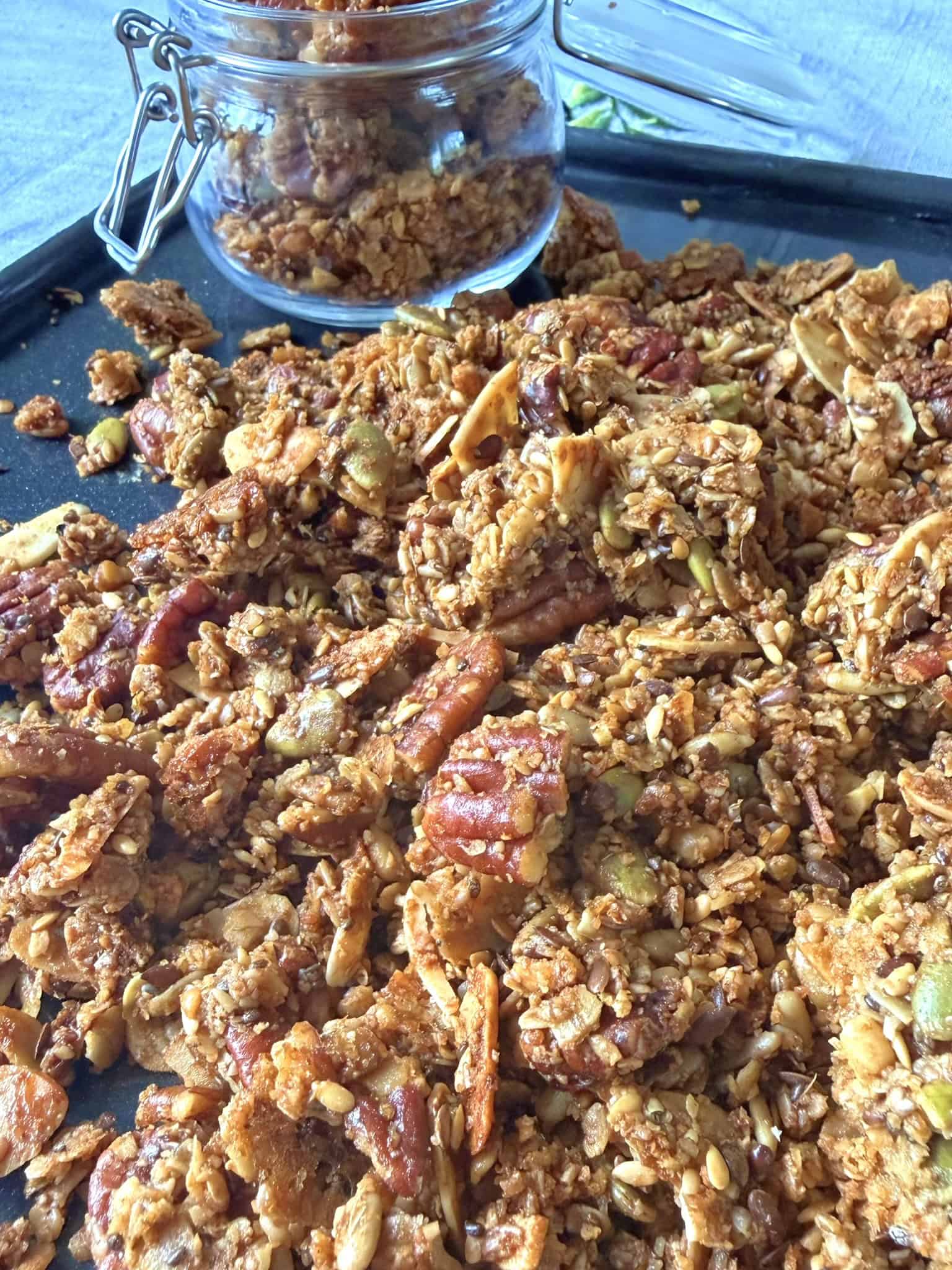 granola on a tray