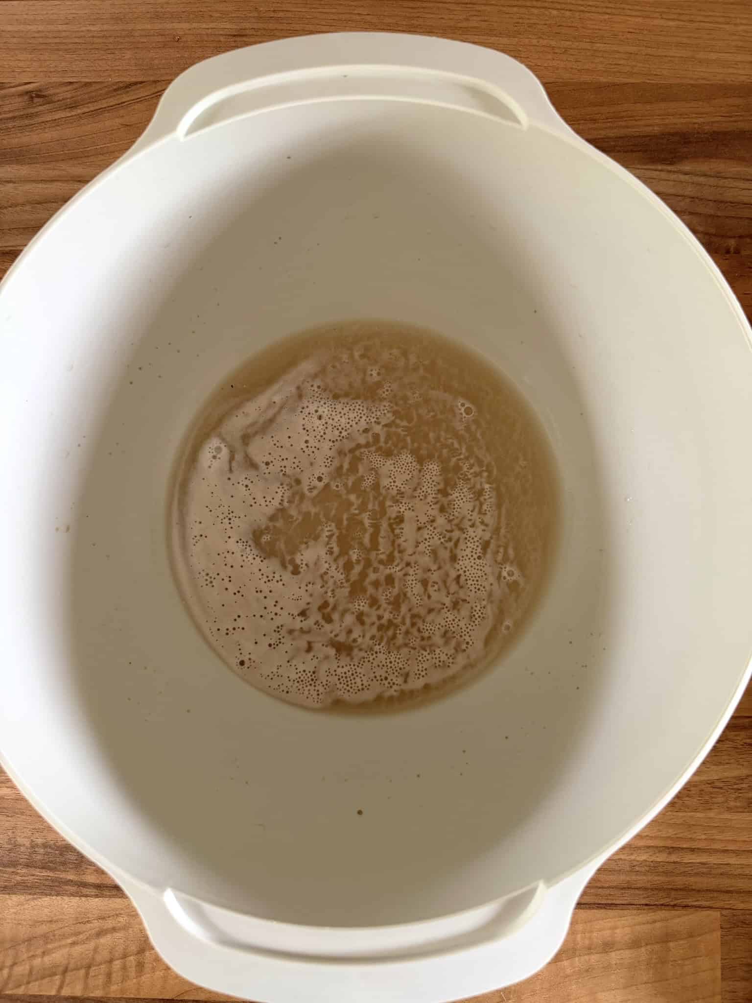 mixing bowl with active yeast
