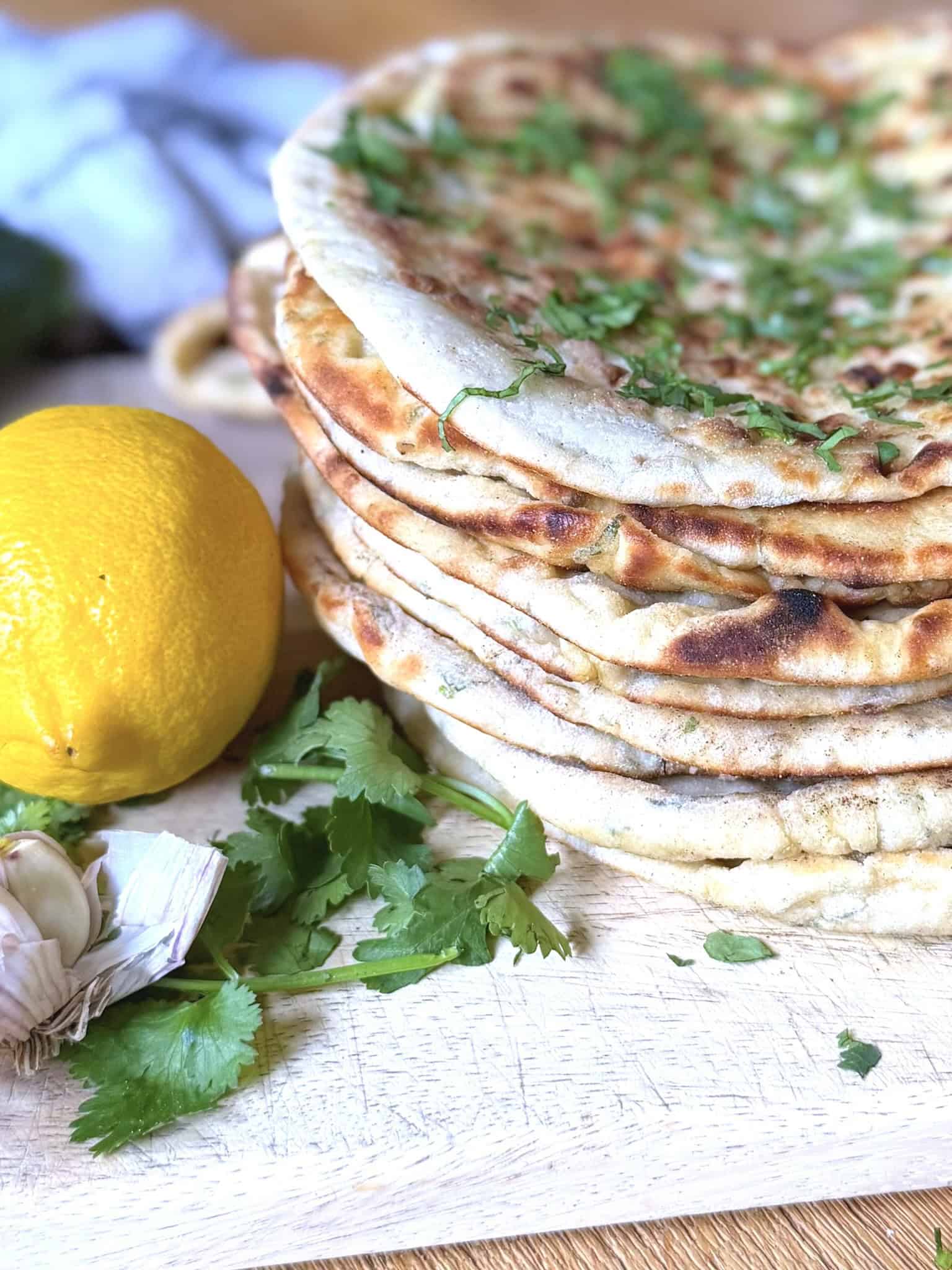 flatbreads with lemon and corriander