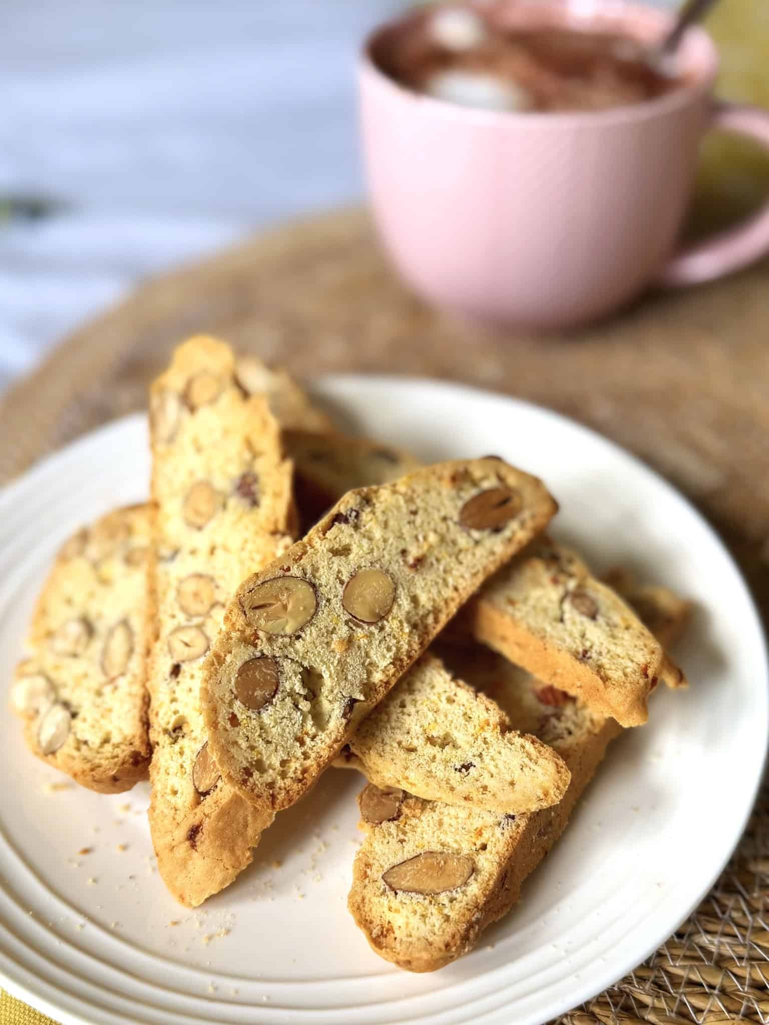 plate of biscotti biscuits