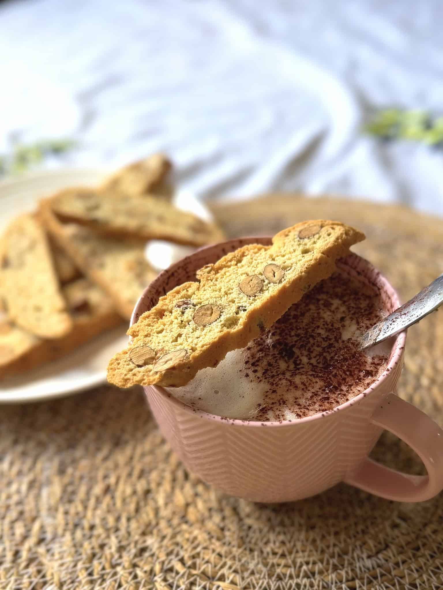 biscotti on a coffee cup