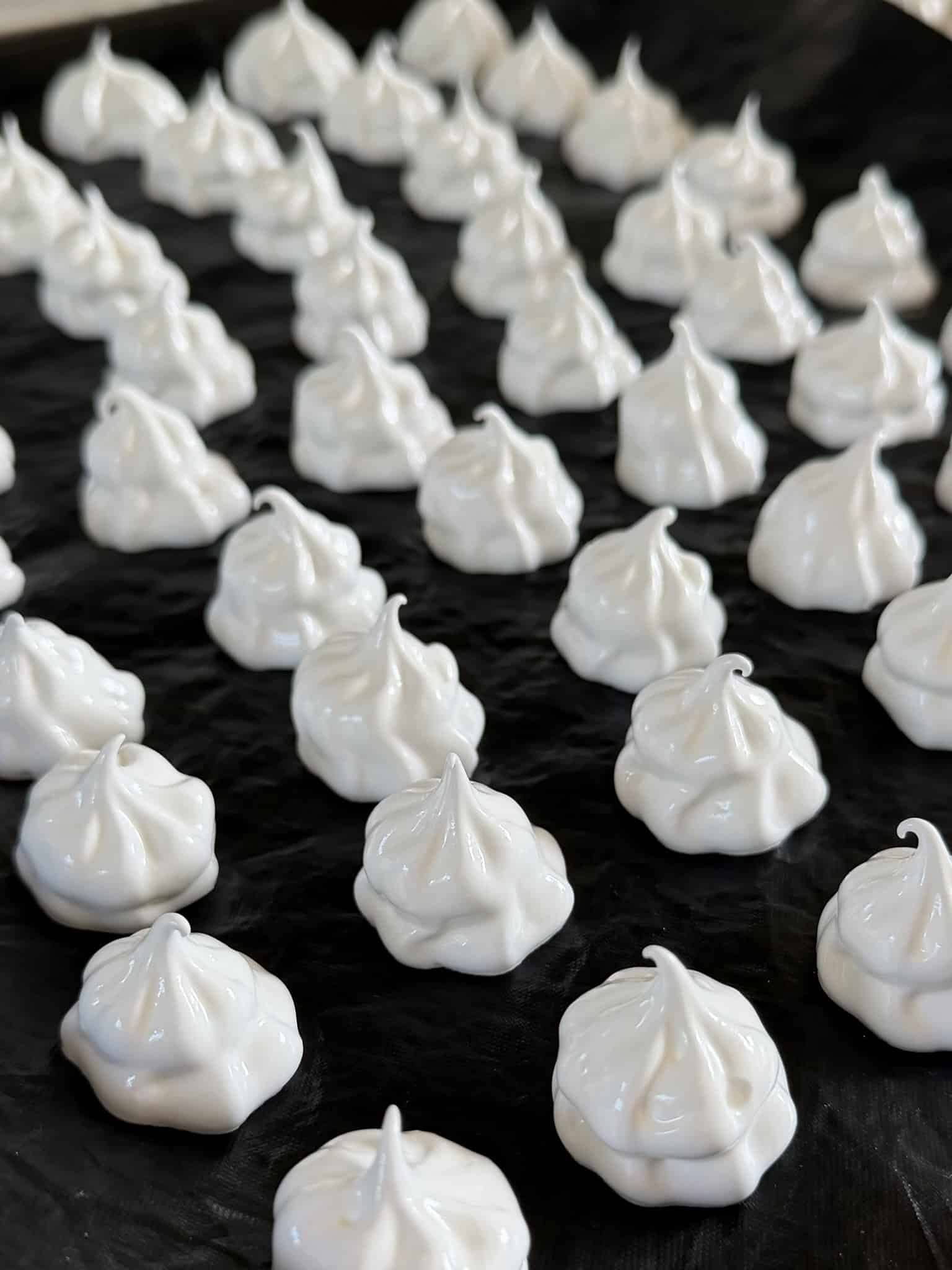 pipe meringue onto silicone mat