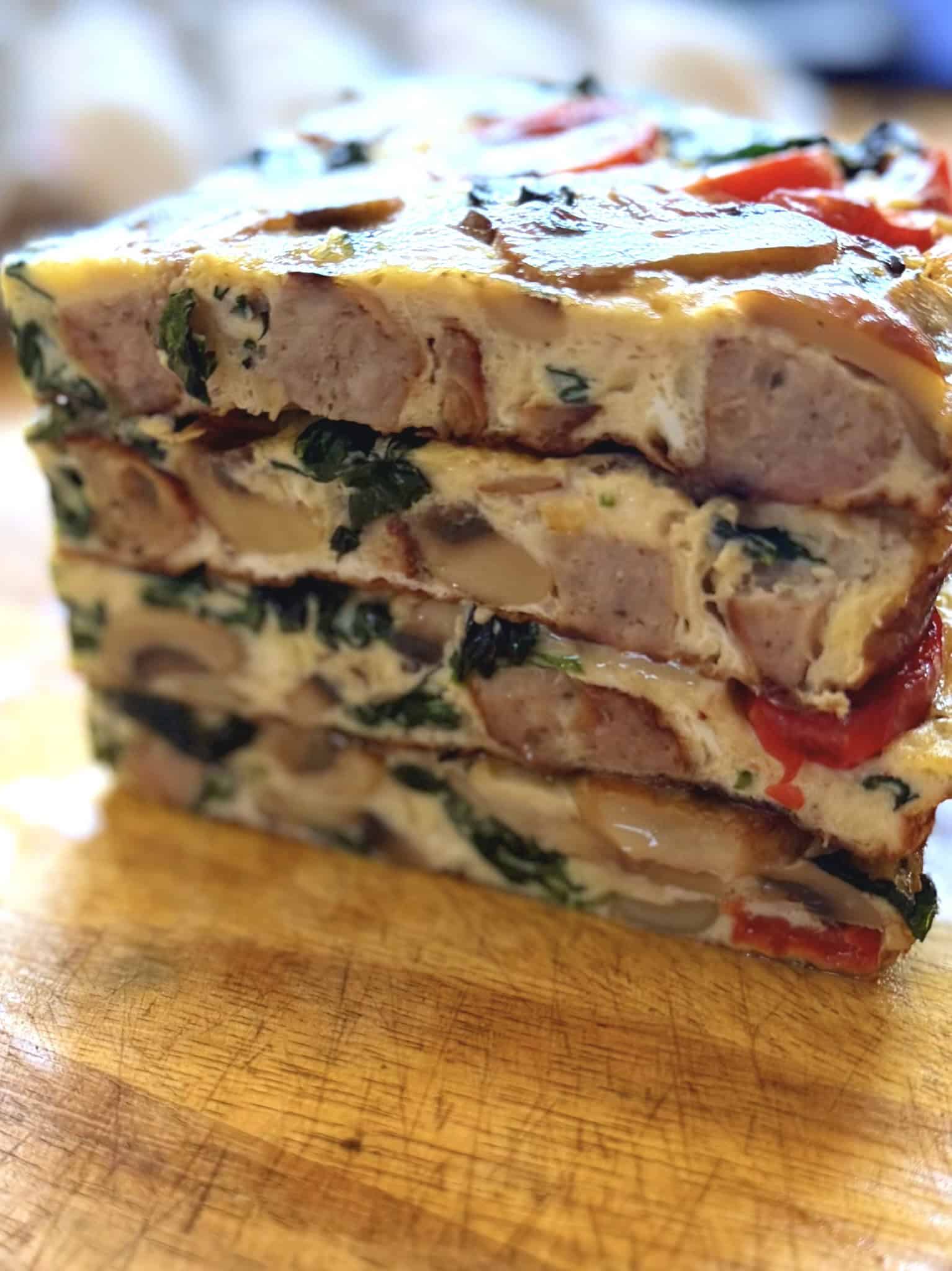 sliced breakfast frittata