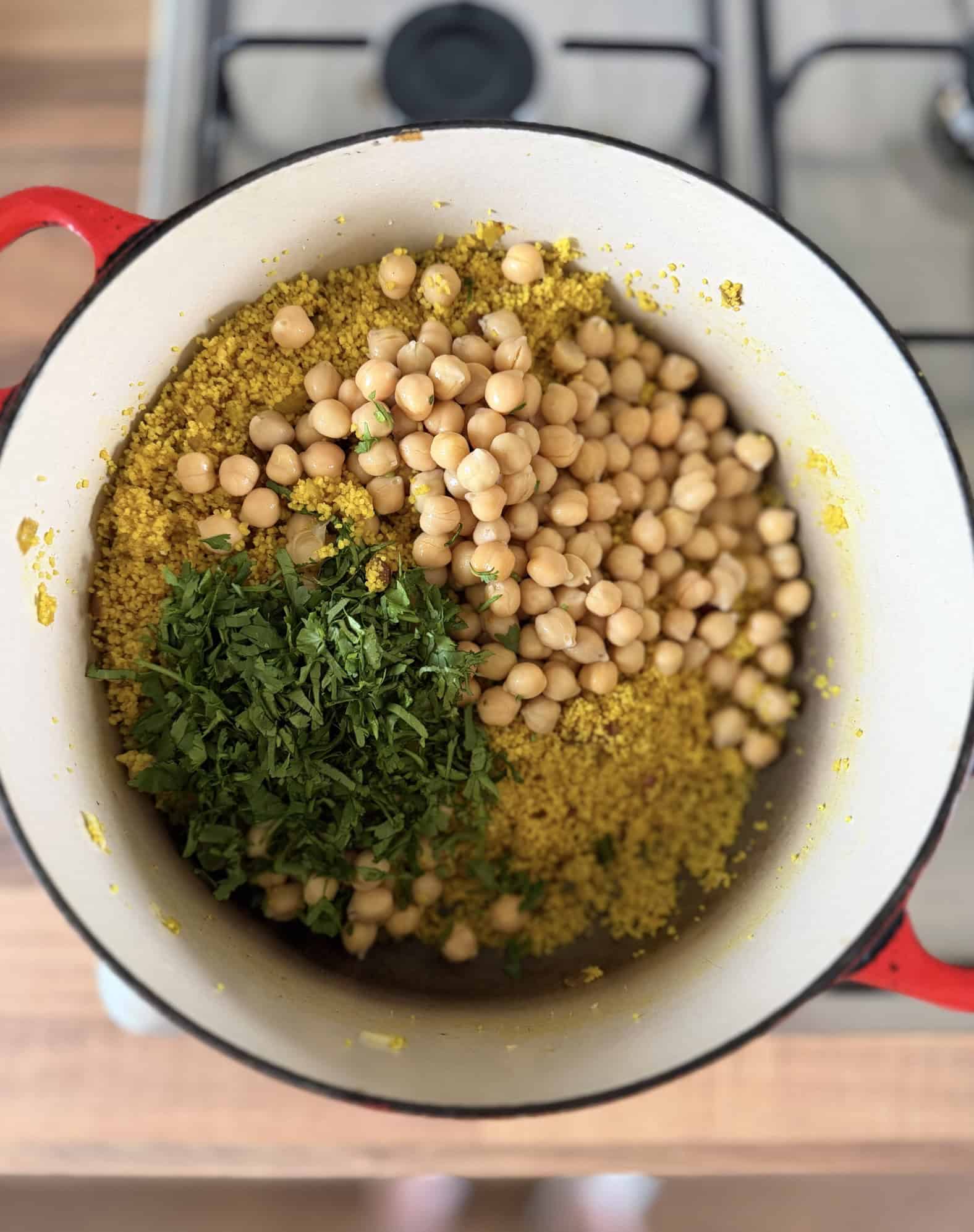 add chickpeas to couscous