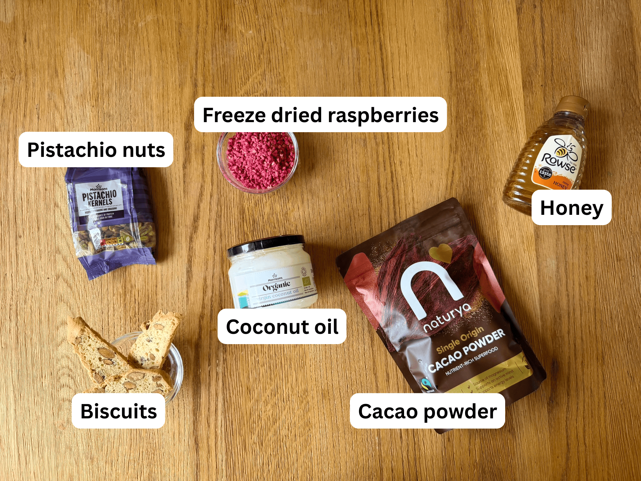 Homemade chocolate ingredients